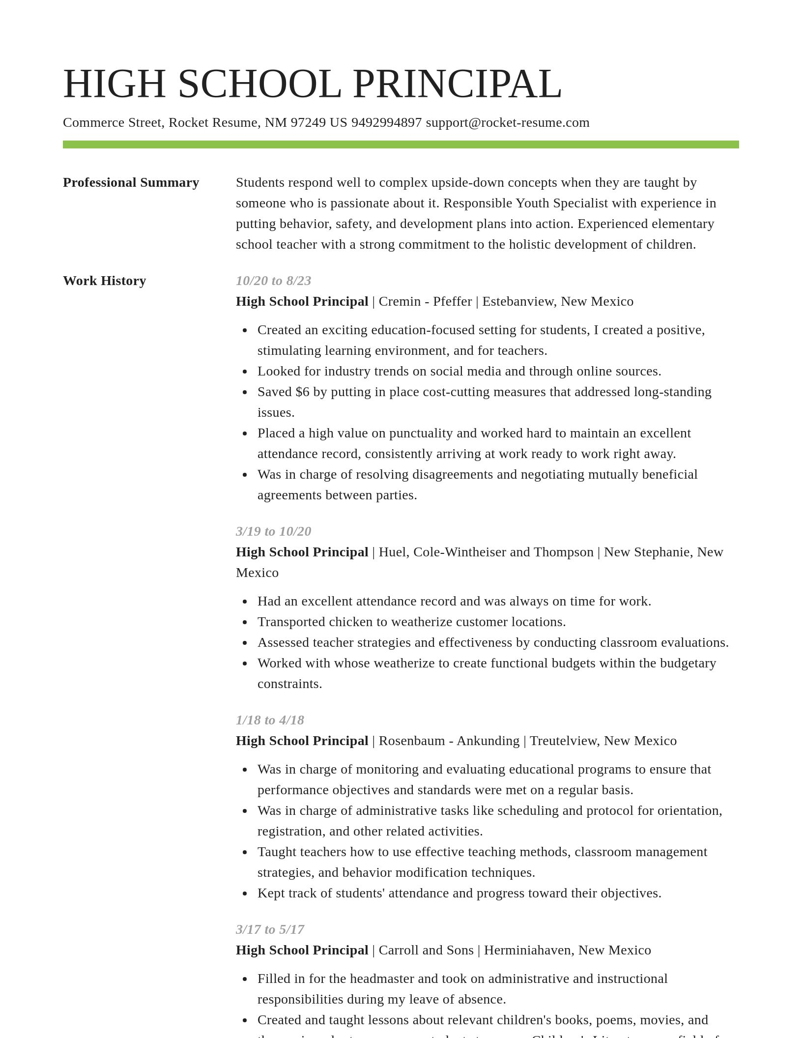 Smart resume template