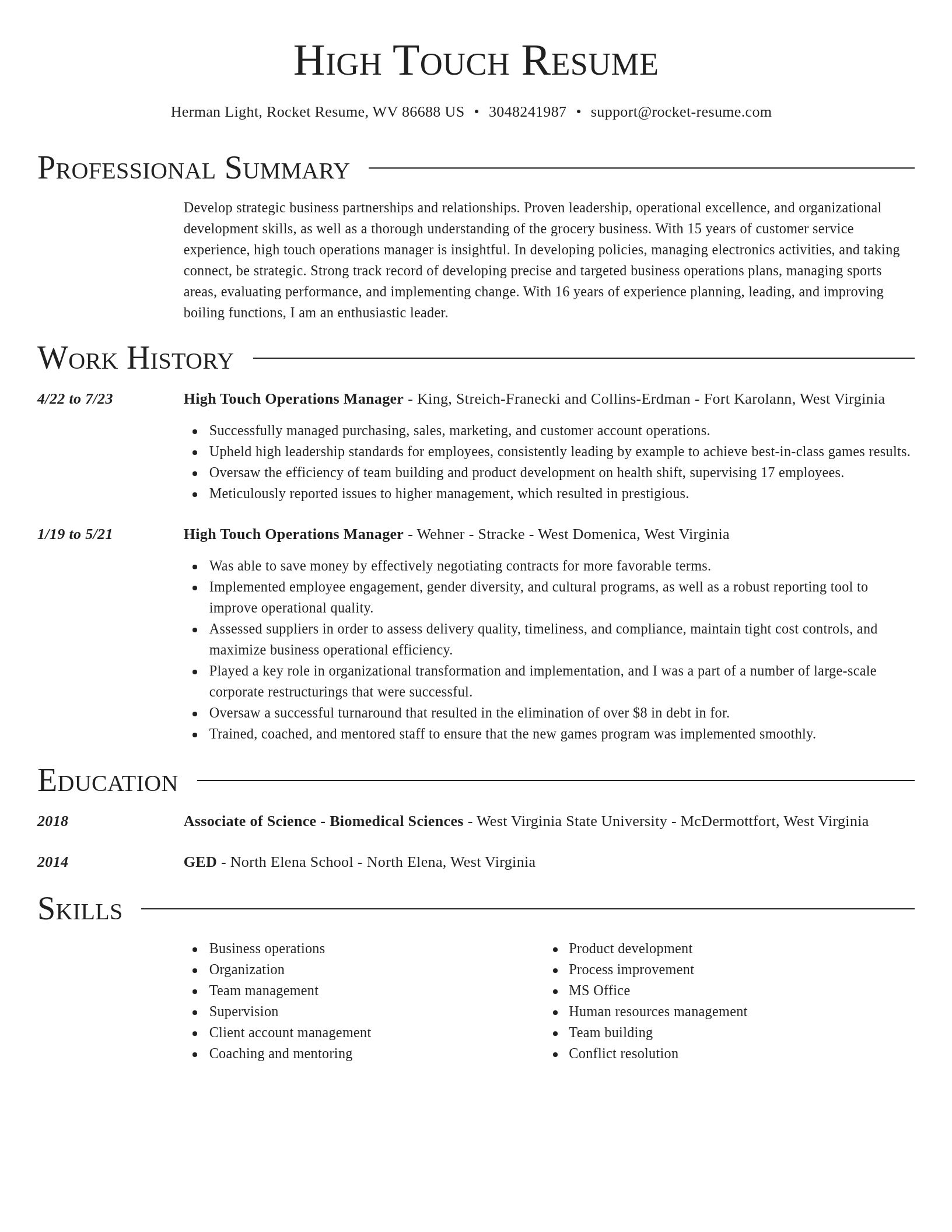 Director resume template