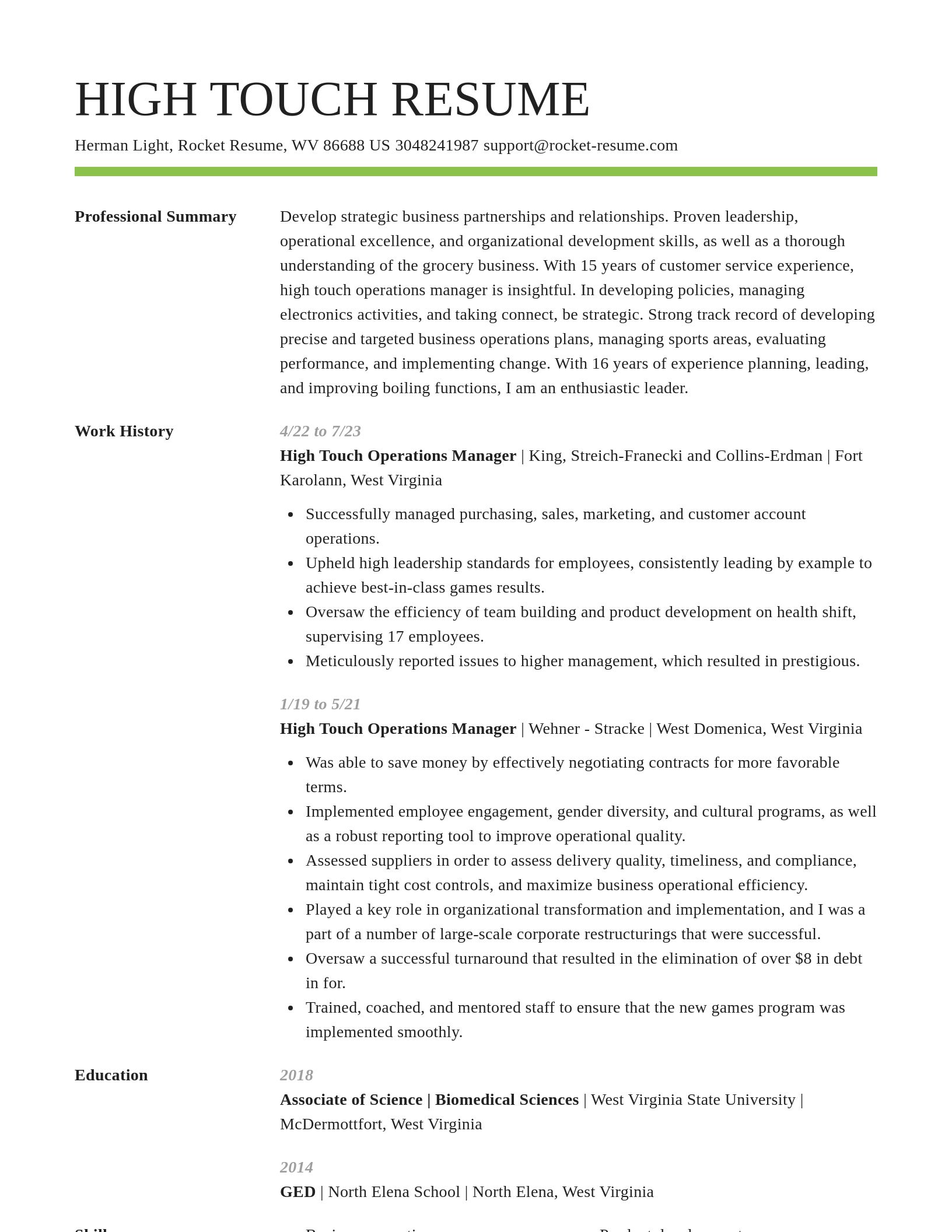 Smart resume template
