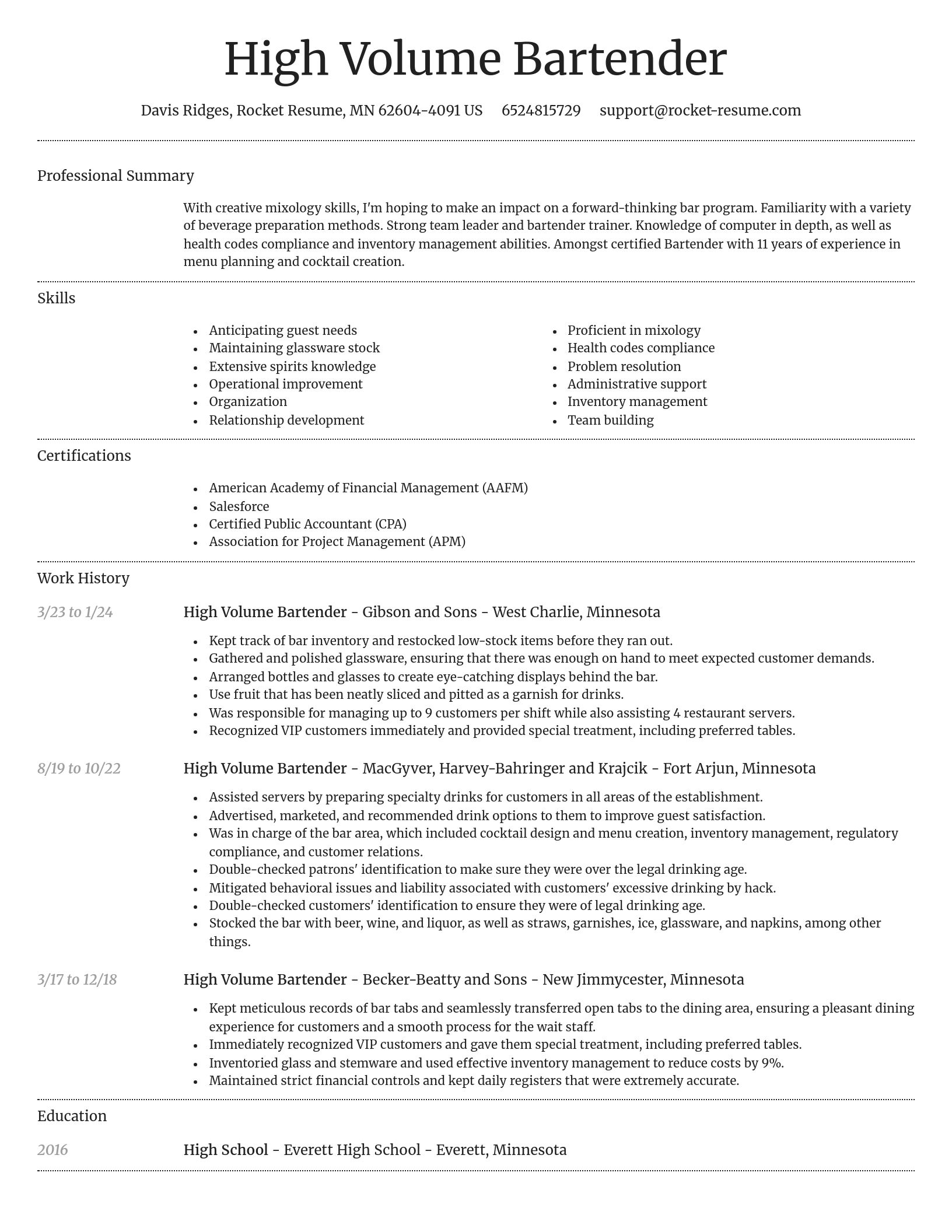 Dignified resume template