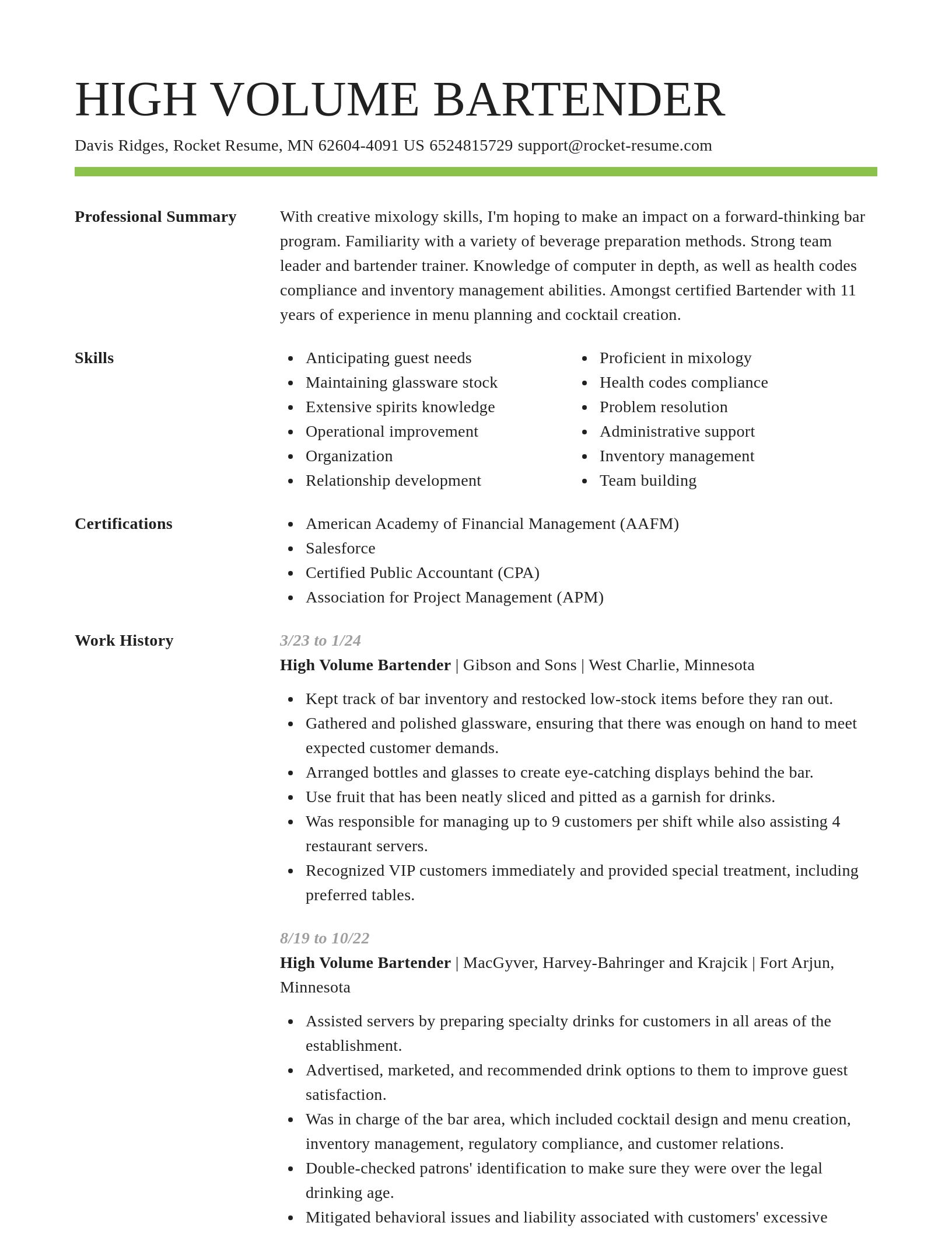 Smart resume template