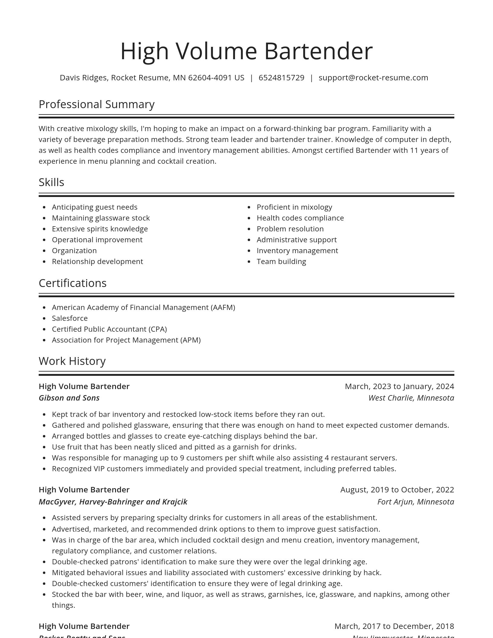 Spotlight resume template