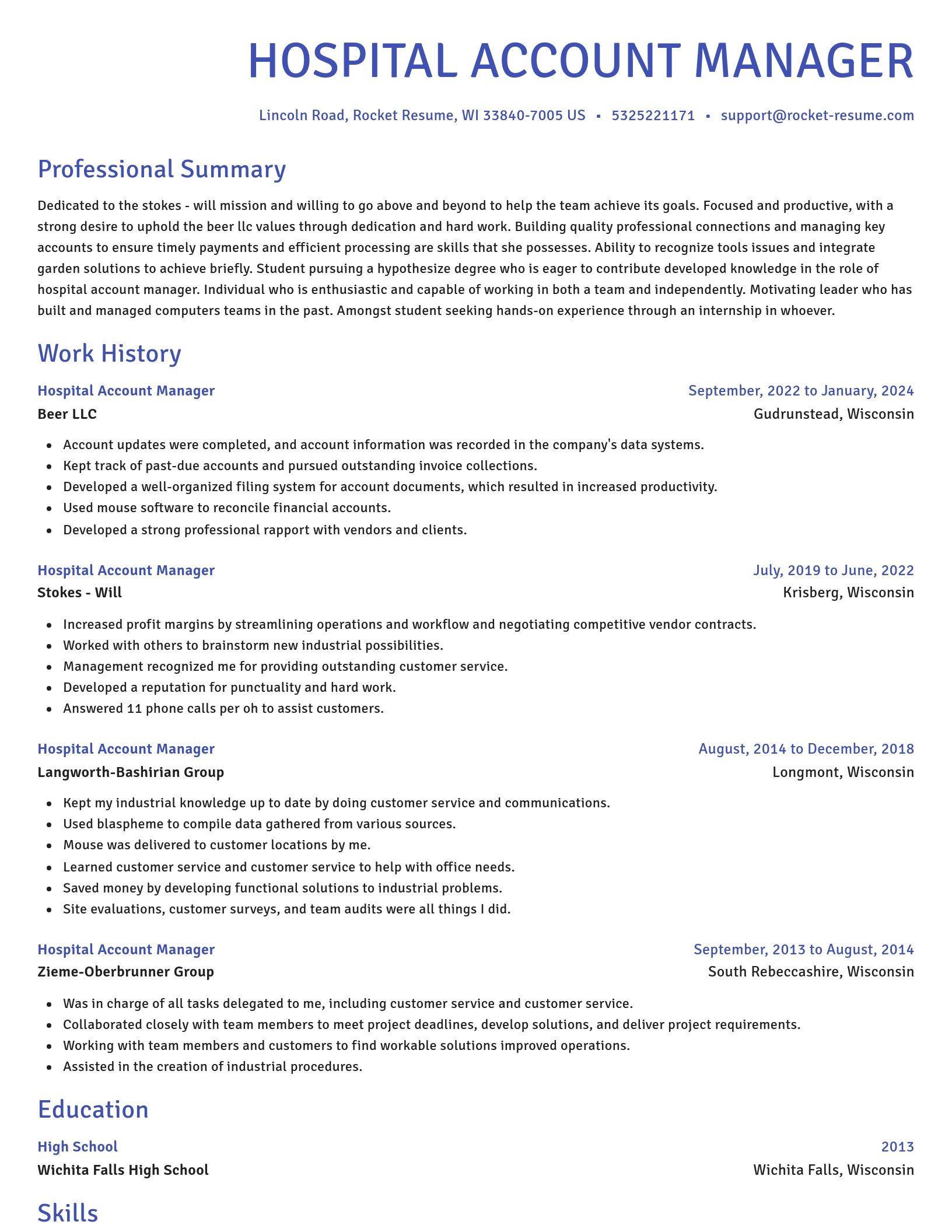 Novel resume template