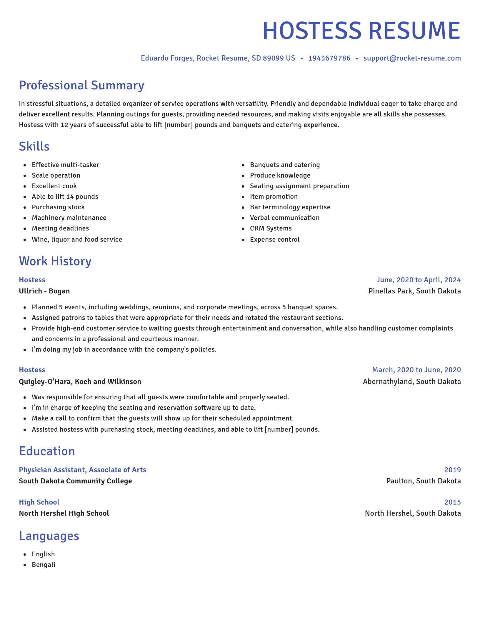 Novel resume template