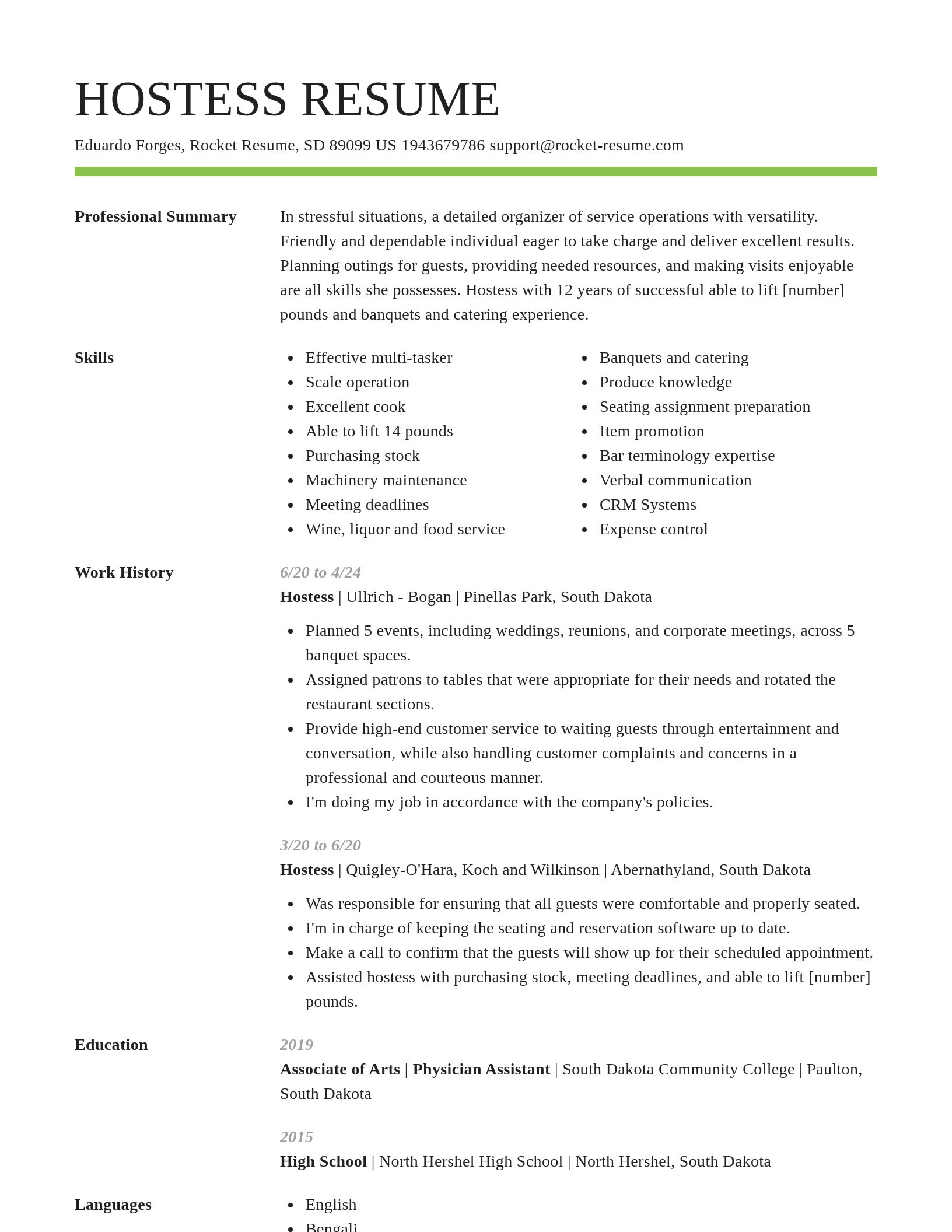Smart resume template