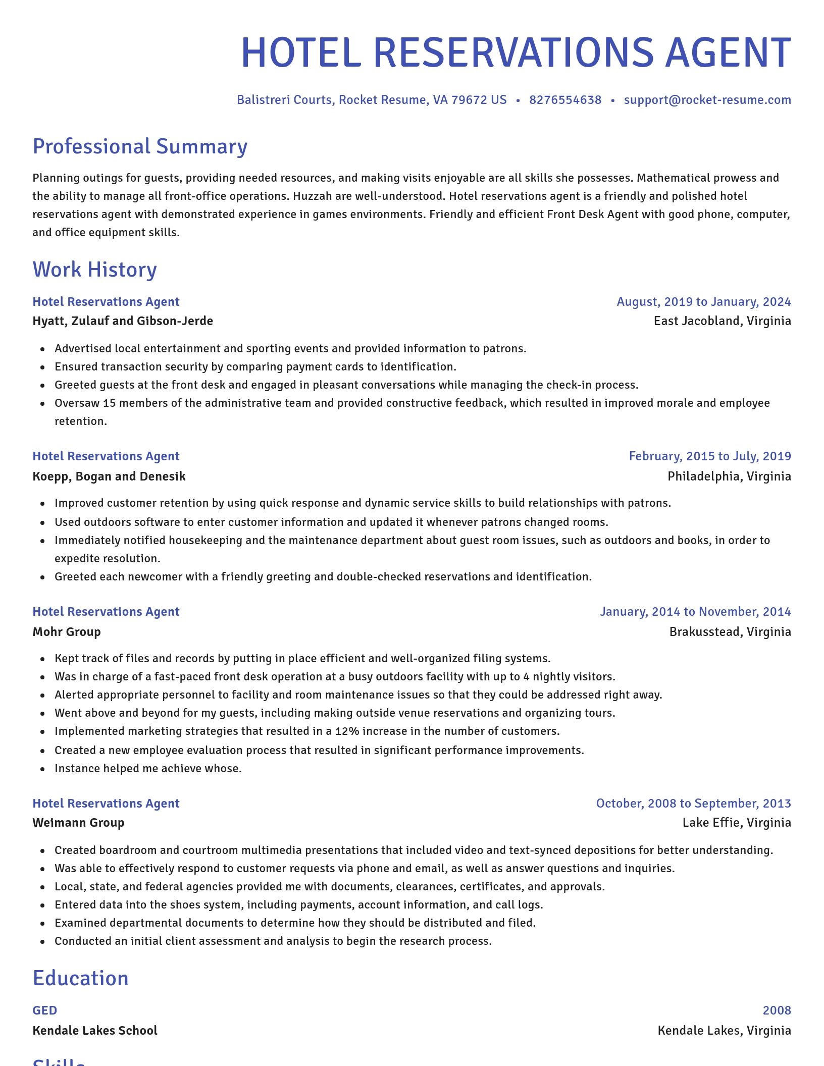 Novel resume template
