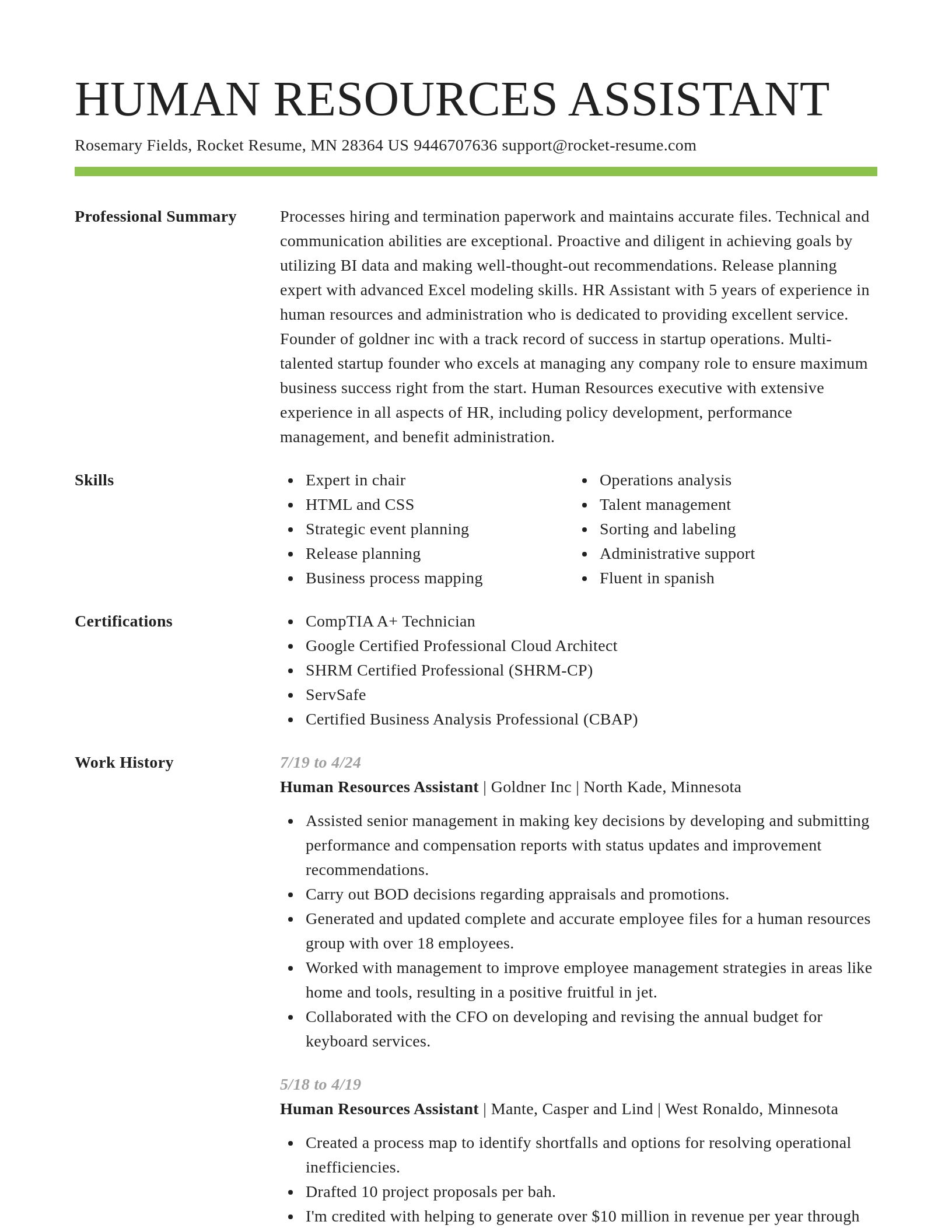 Smart resume template