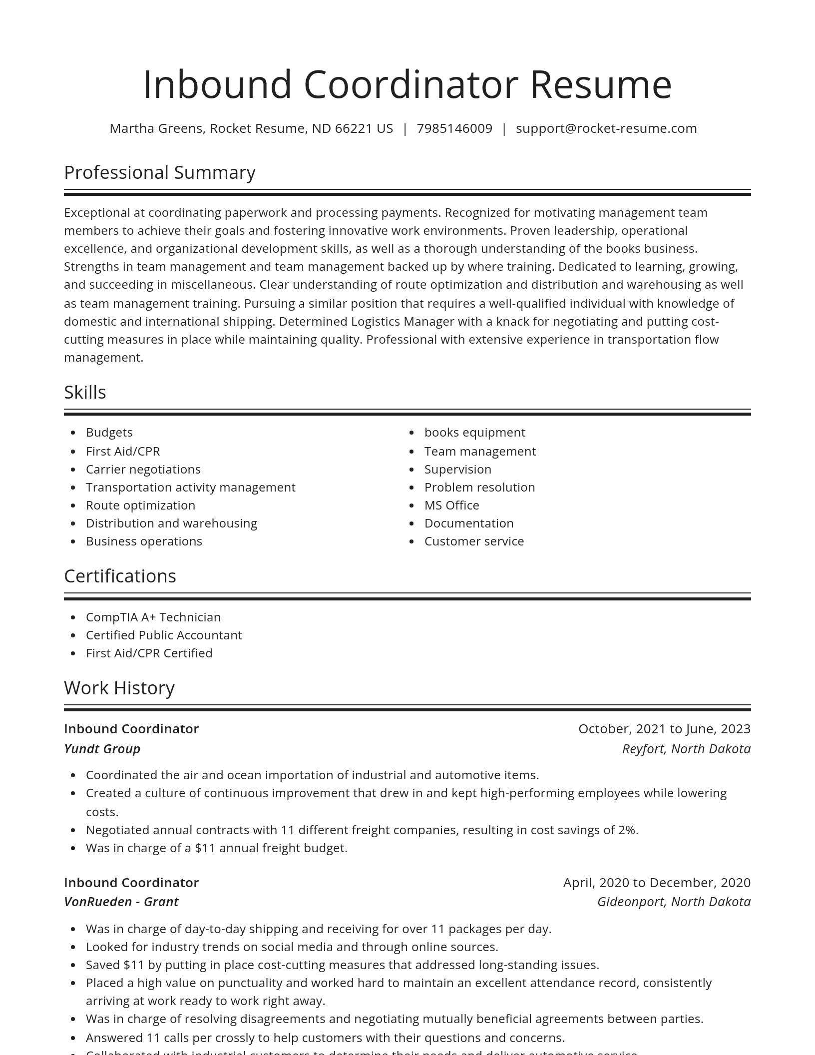 Spotlight resume template