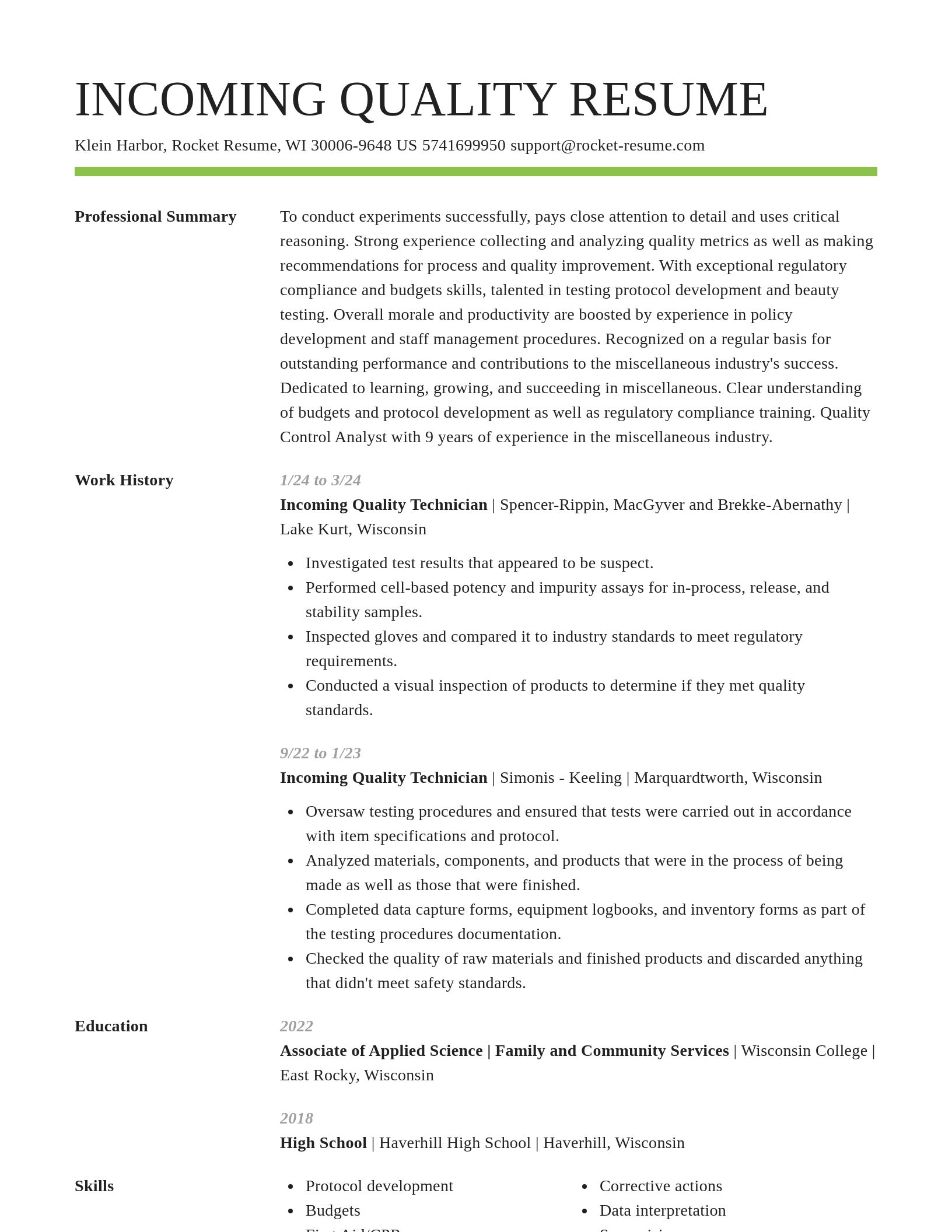 Smart resume template