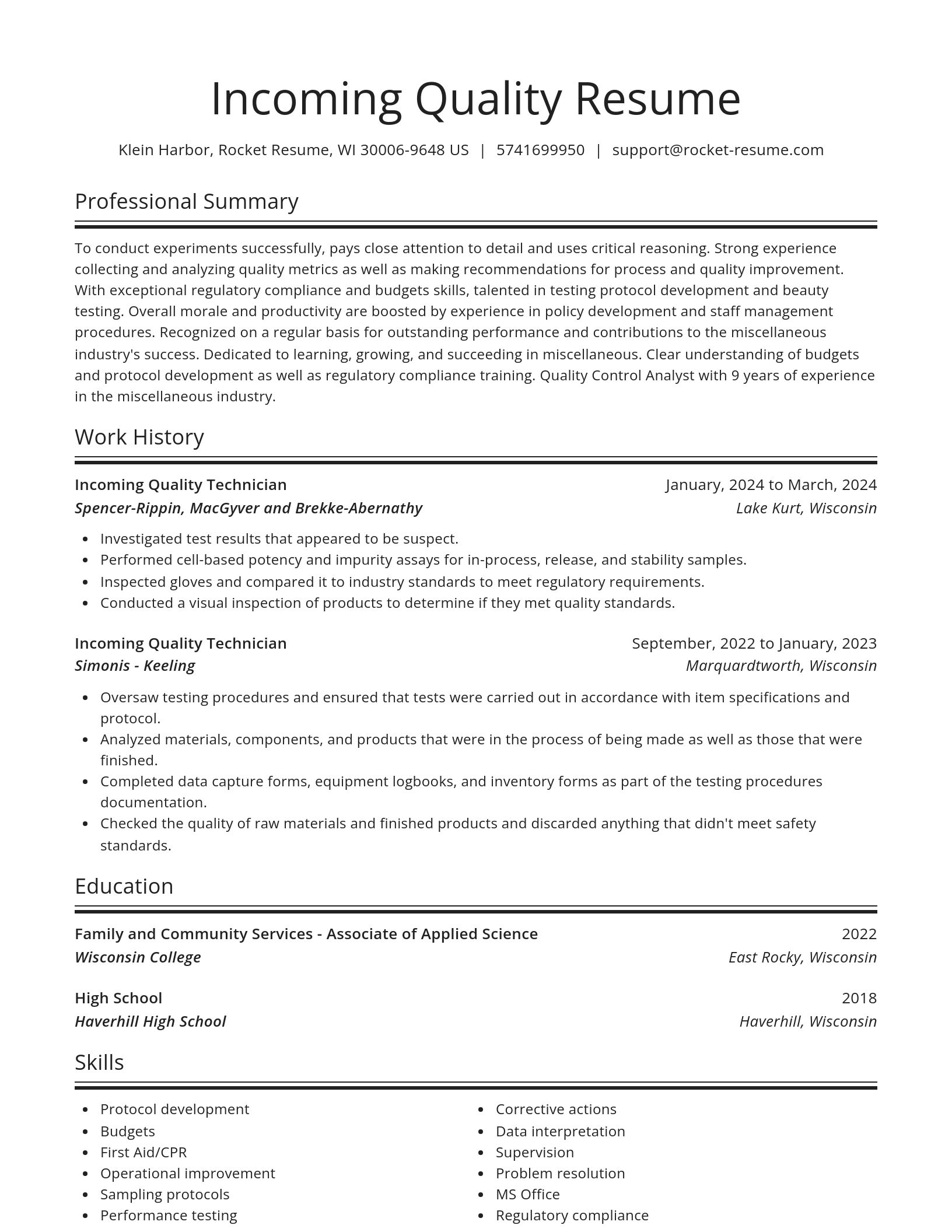 Spotlight resume template