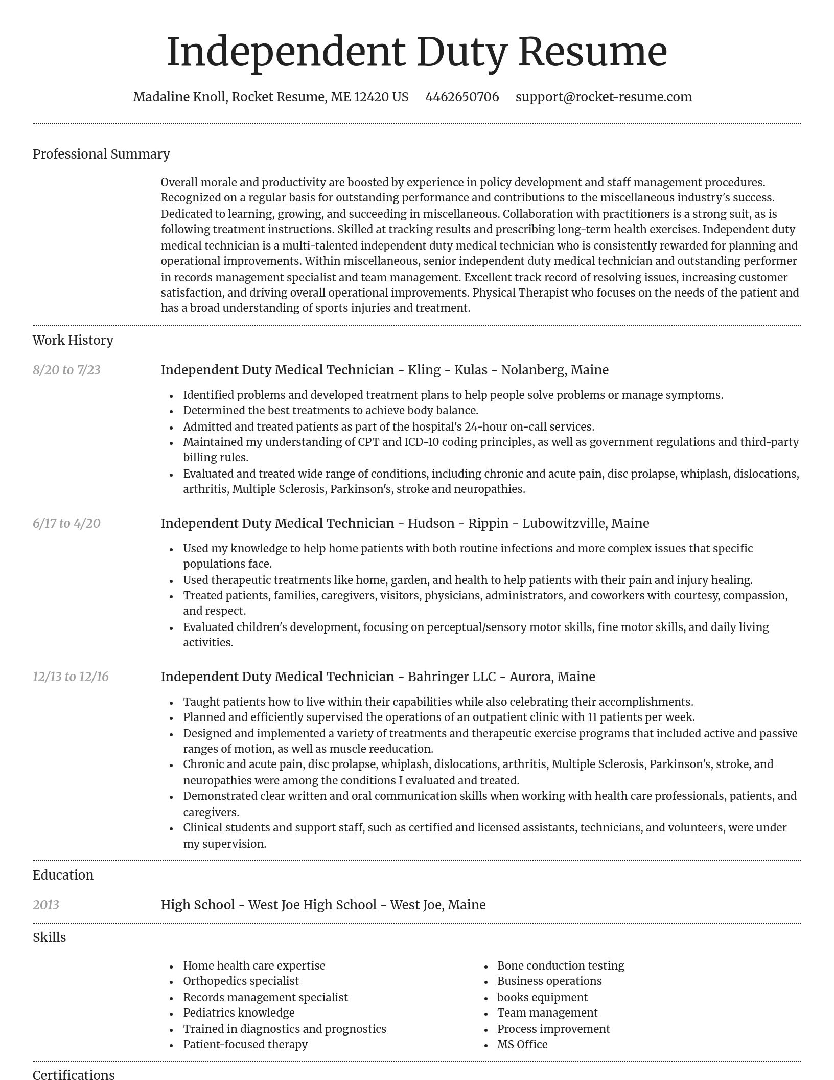 Dignified resume template