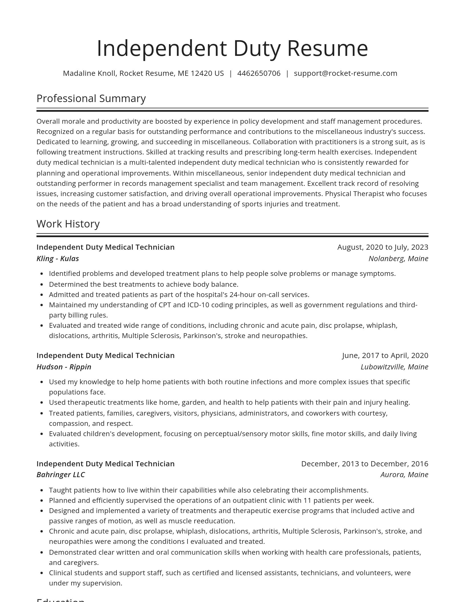 Spotlight resume template