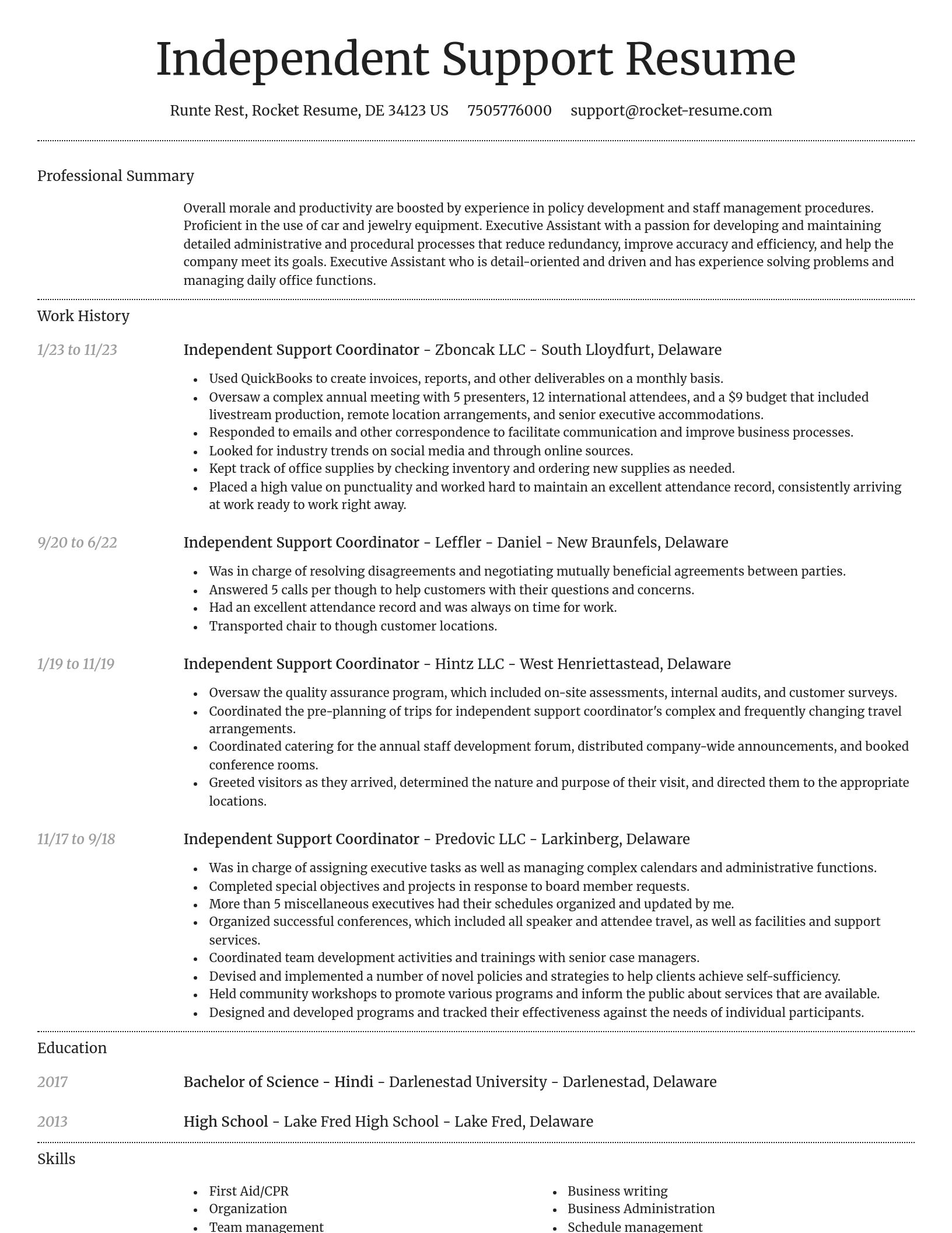 Dignified resume template
