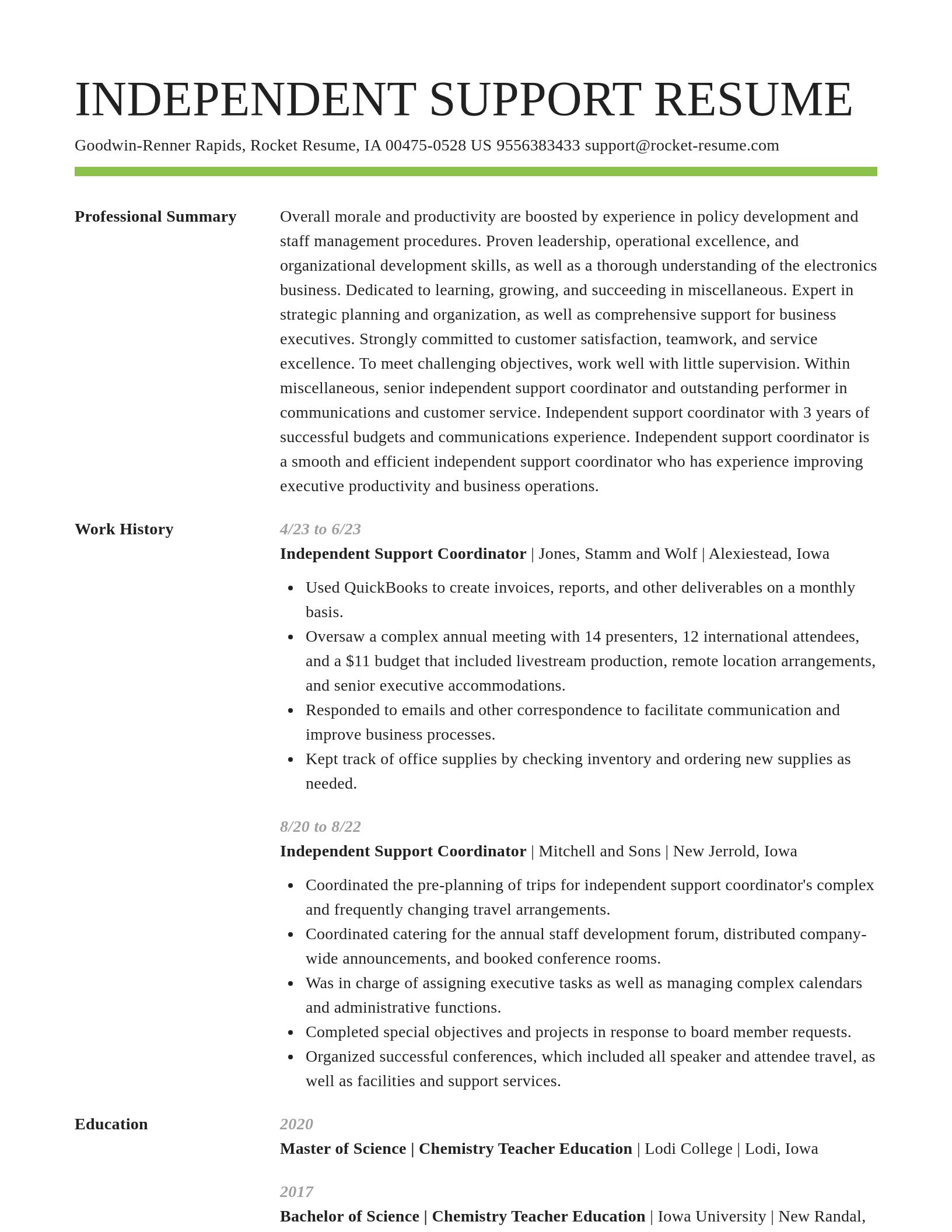Smart resume template