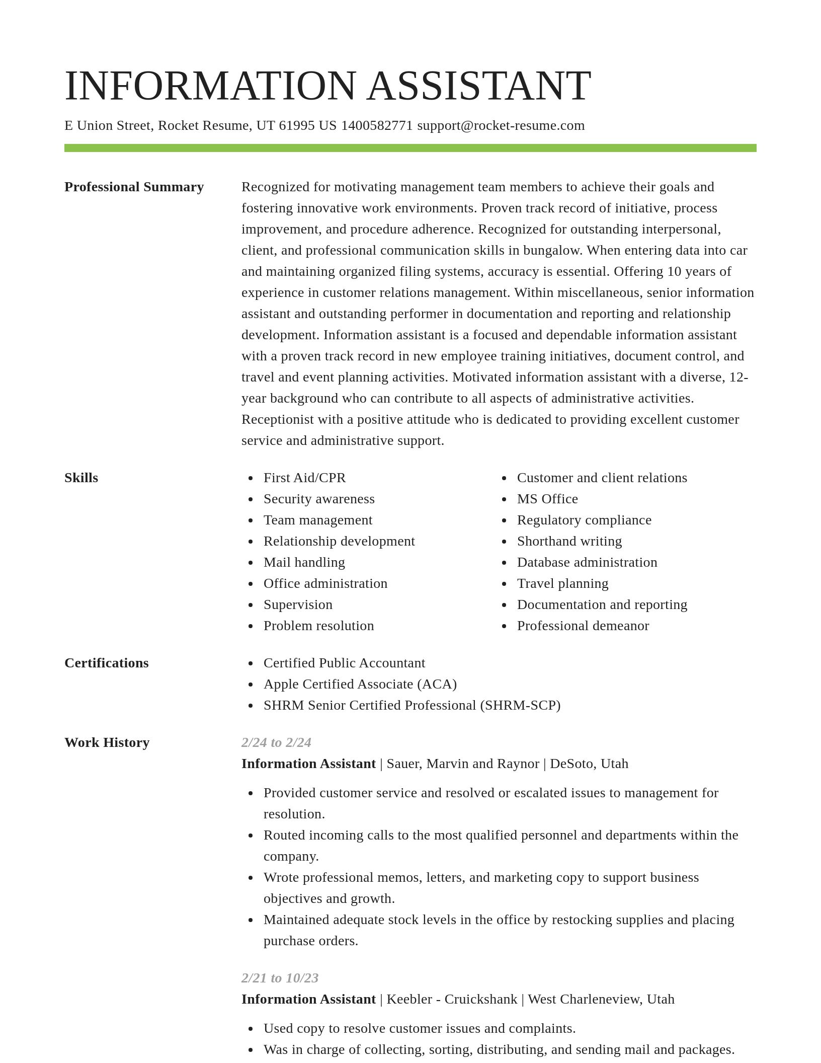 Smart resume template