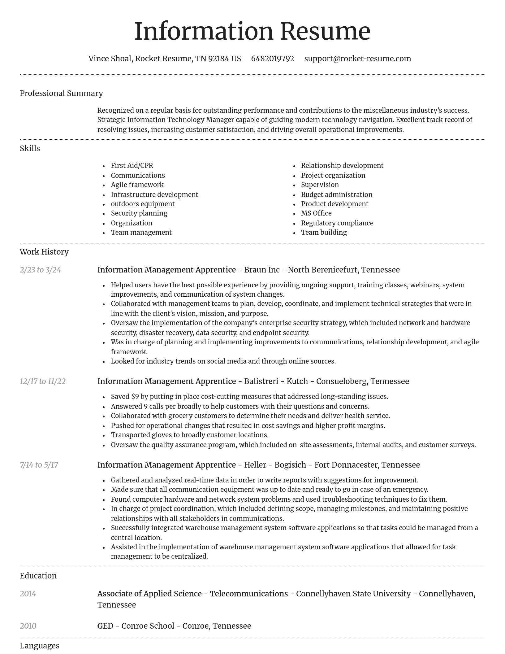 Dignified resume template