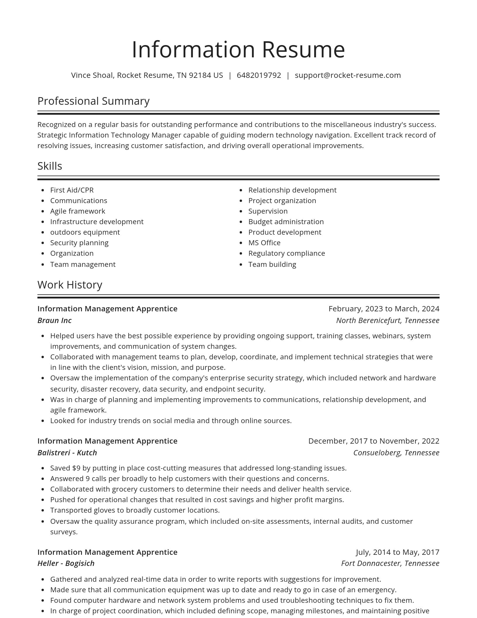 Spotlight resume template