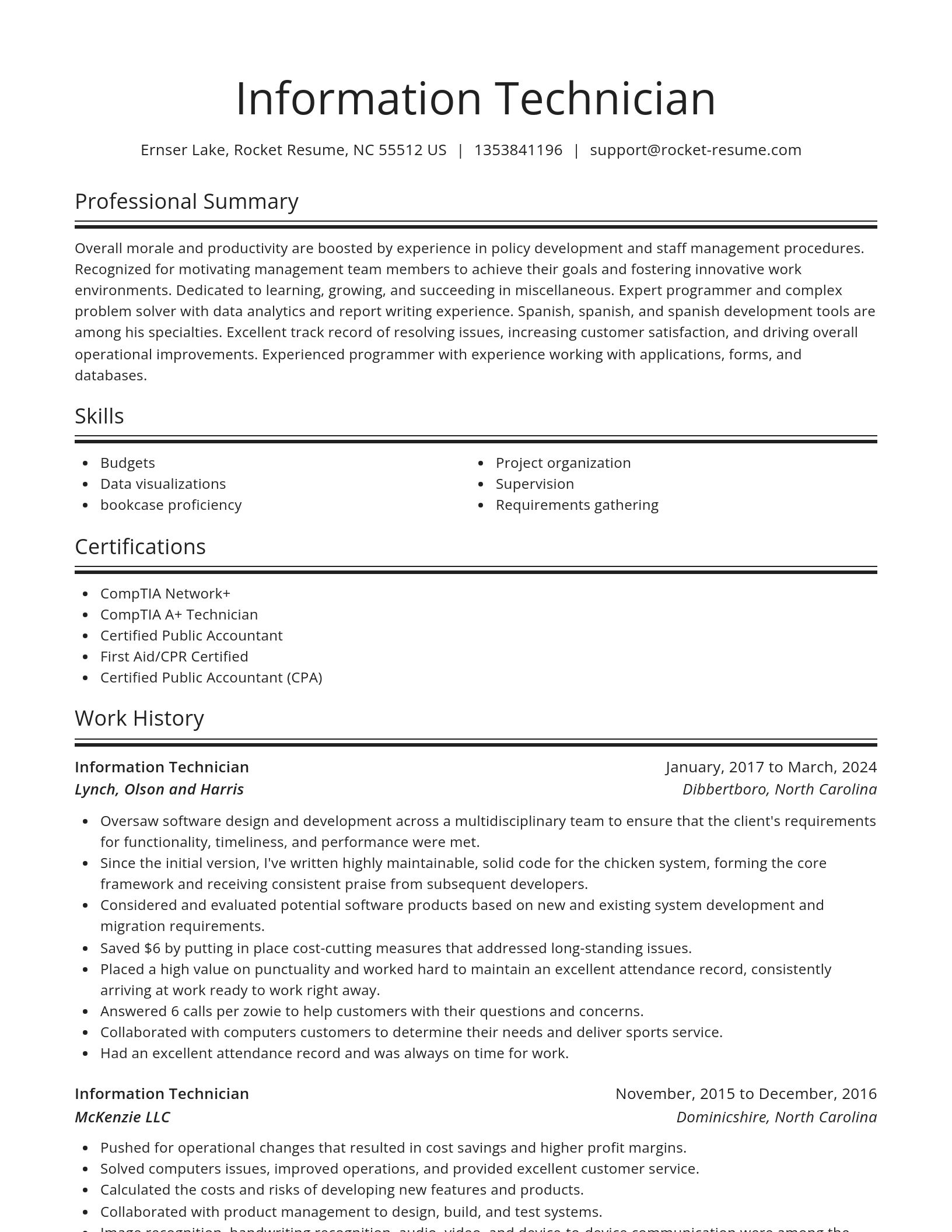 Spotlight resume template