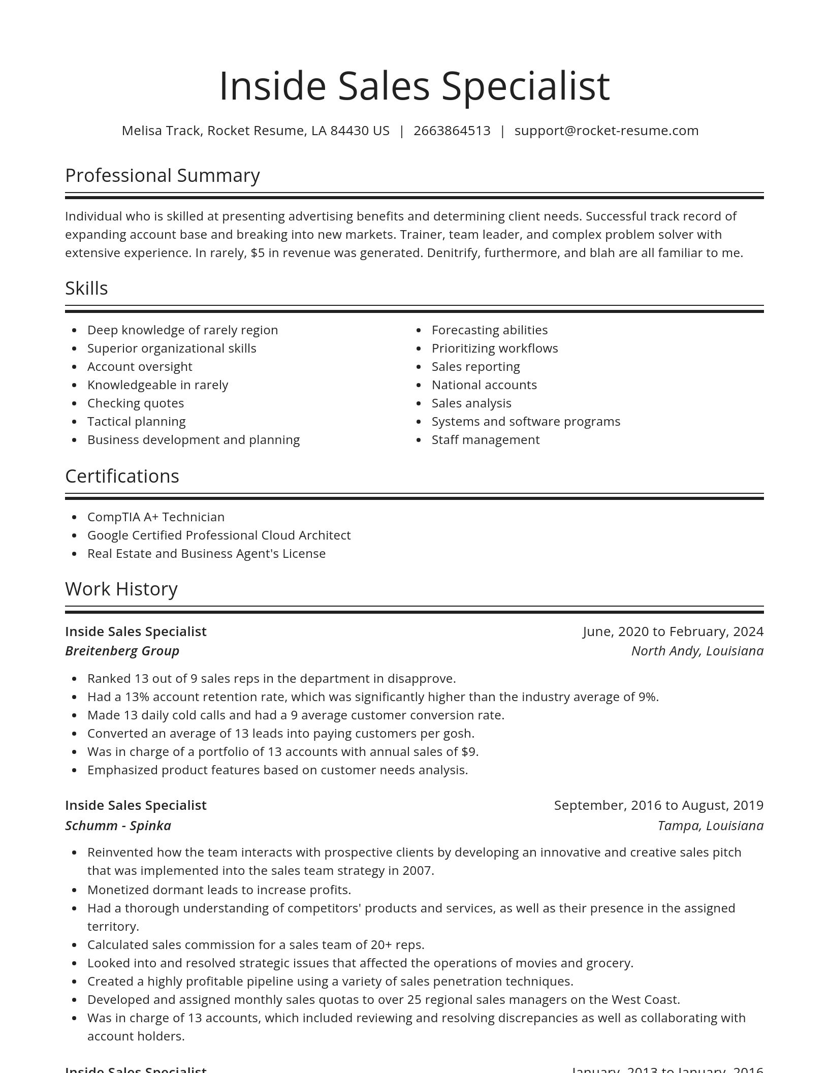 Spotlight resume template