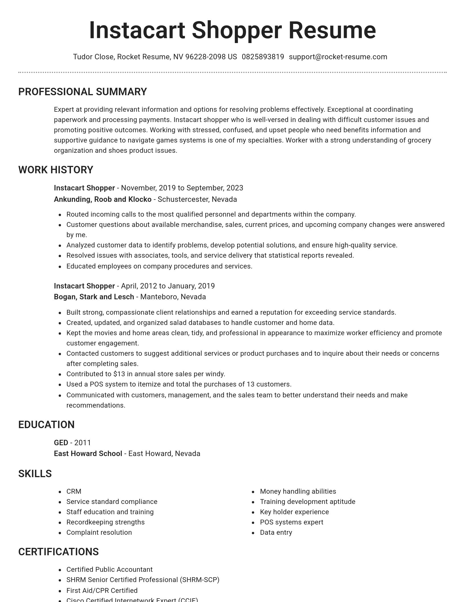 Brilliant resume template