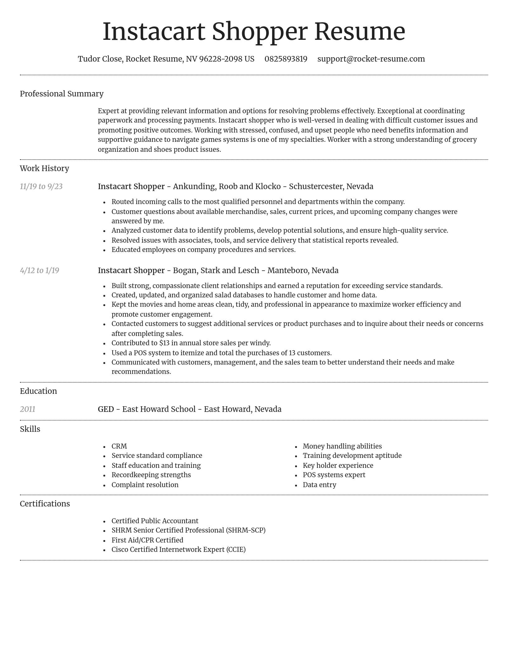 Dignified resume template