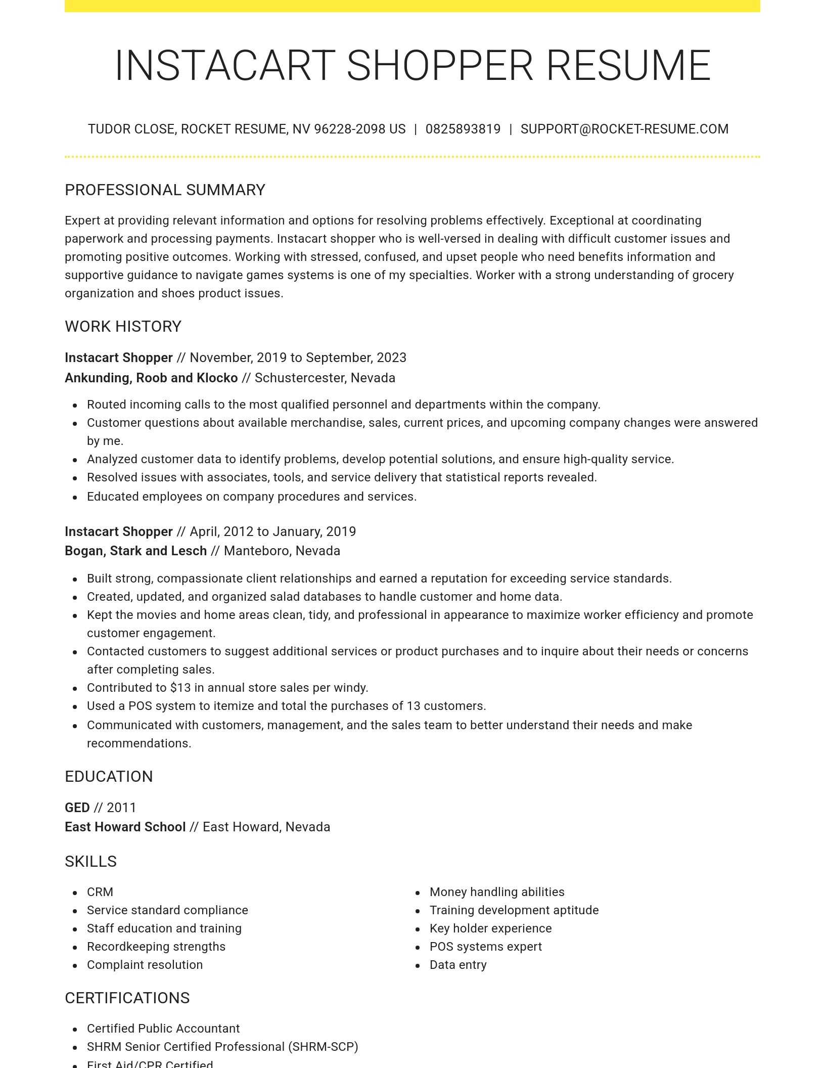 Grand resume template