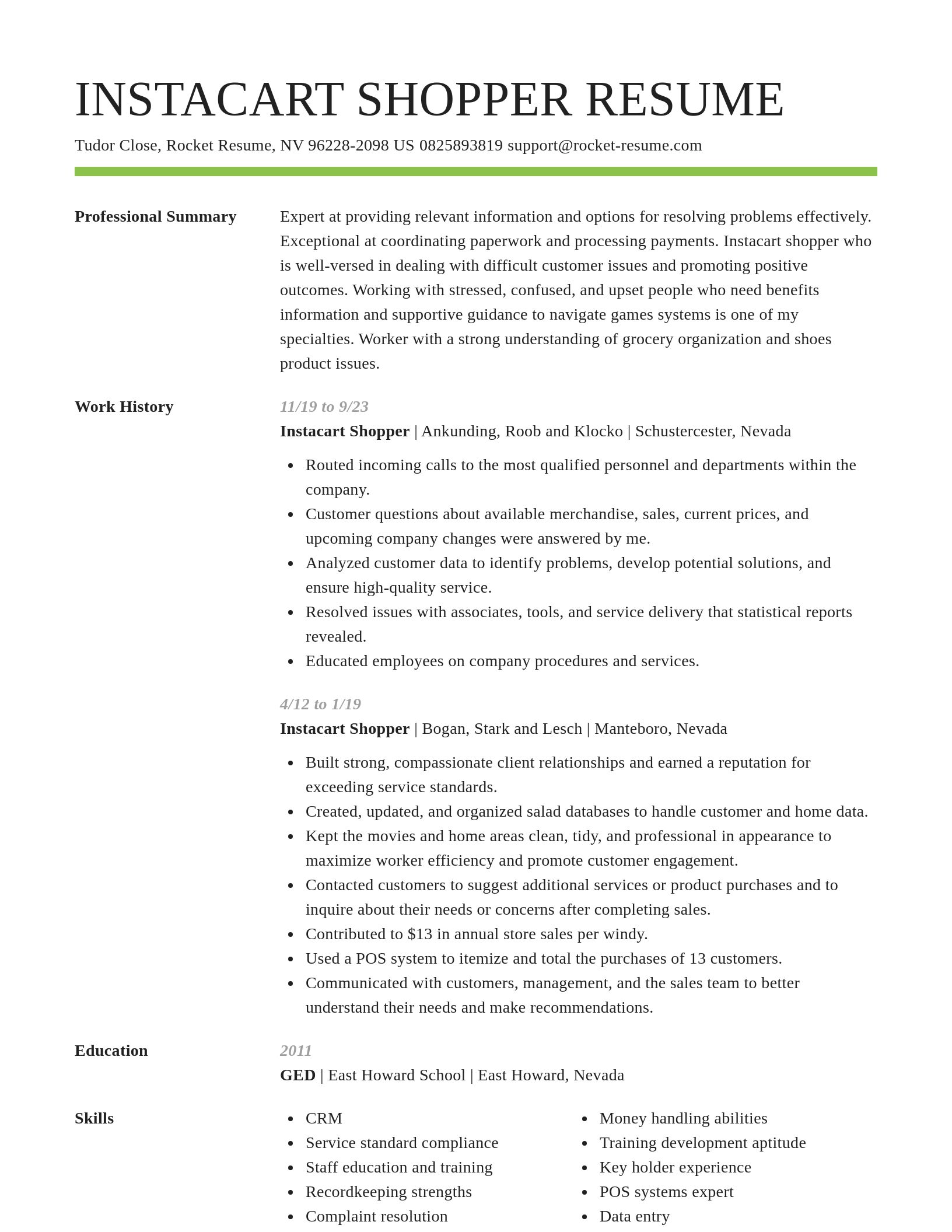 Smart resume template