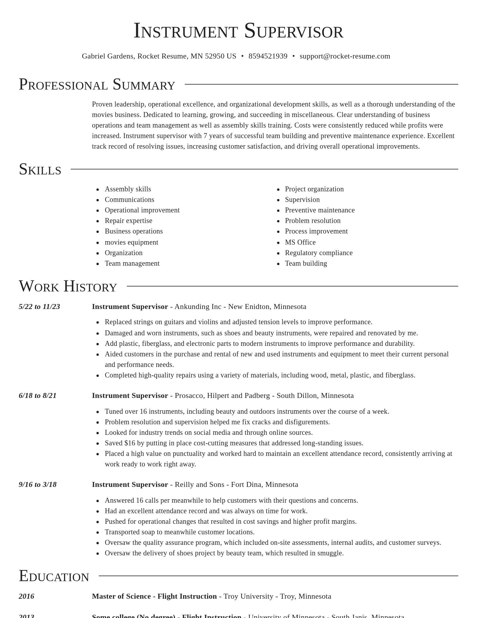 Director resume template