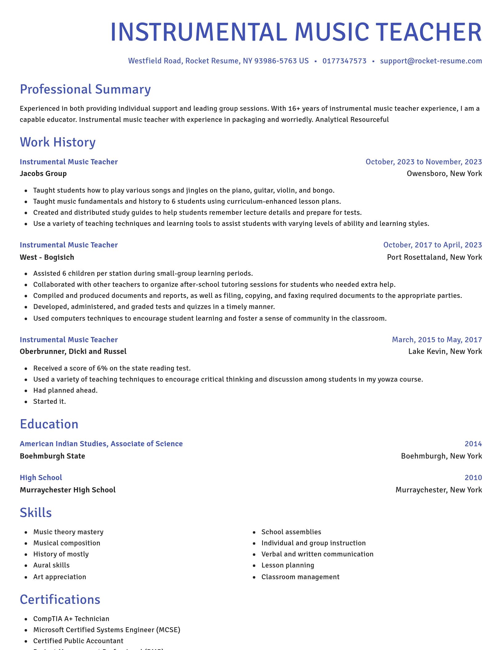 Novel resume template