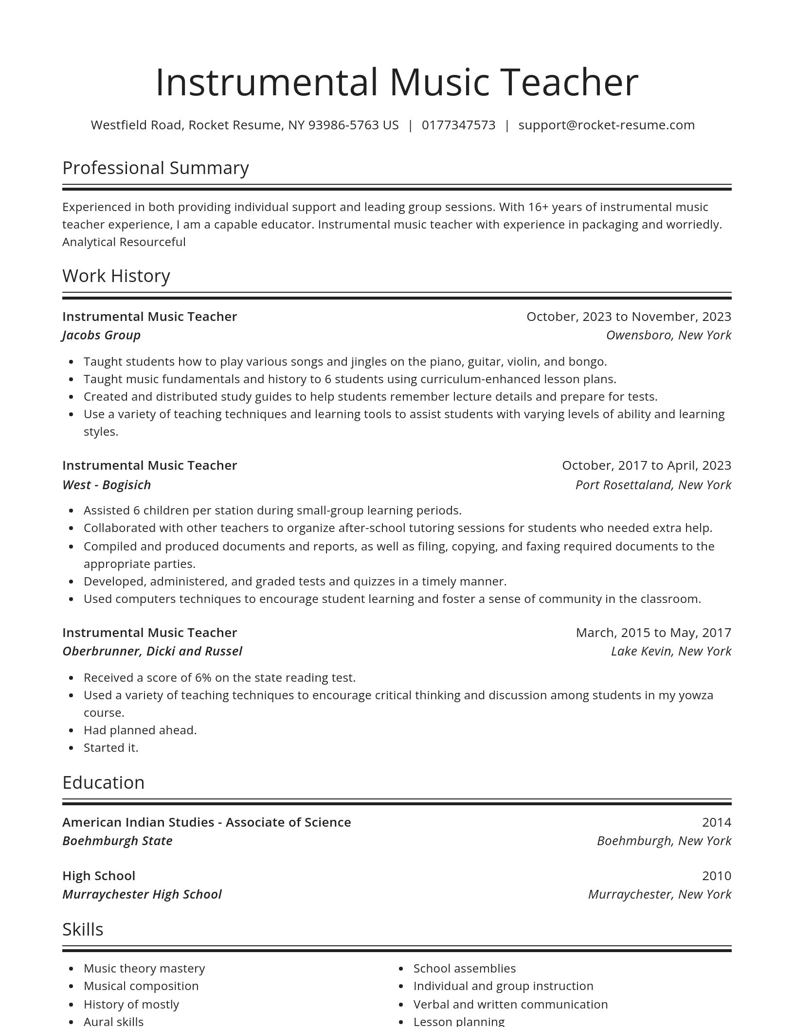 Spotlight resume template