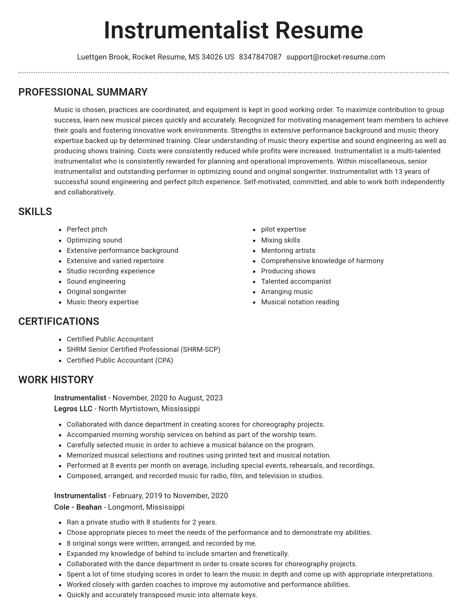 Brilliant resume template