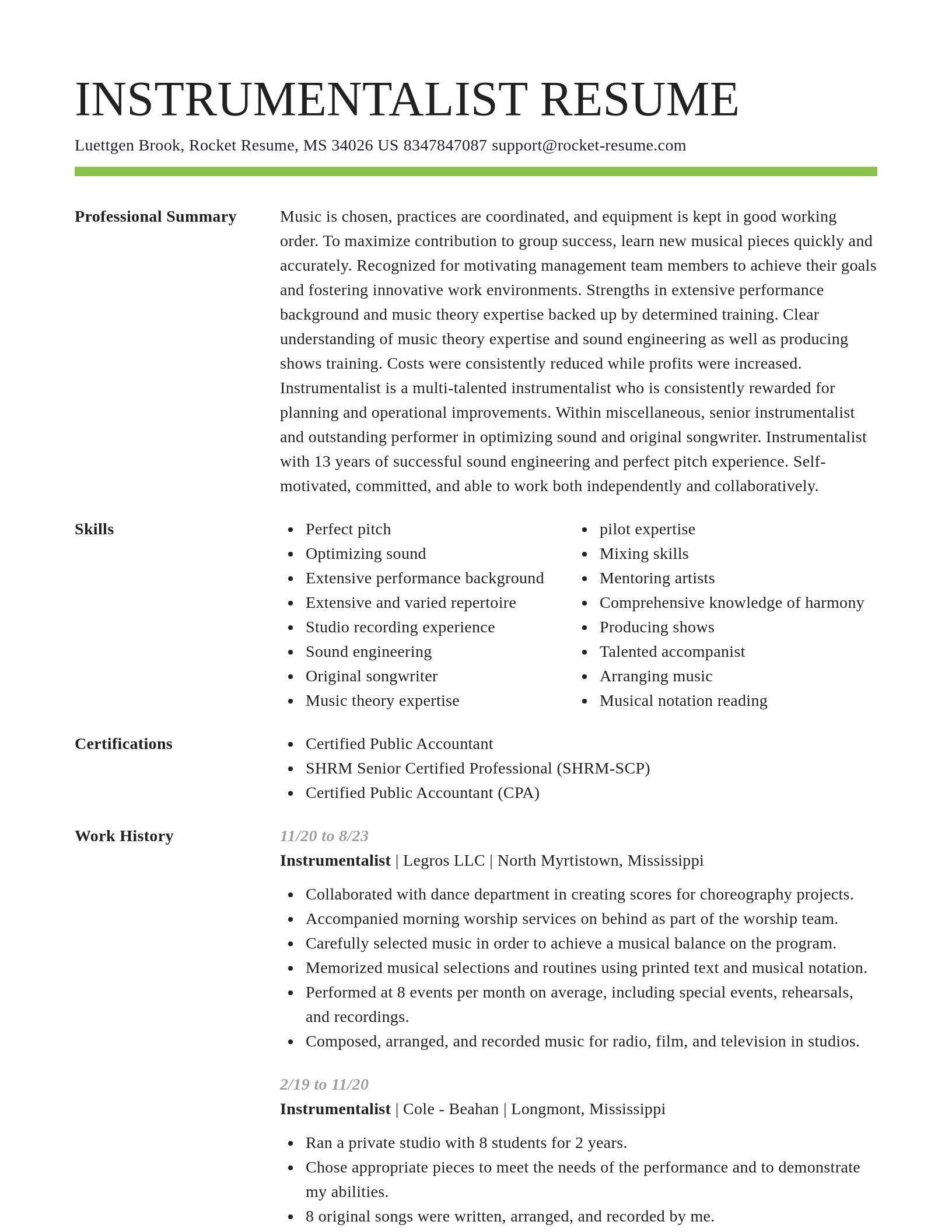 Smart resume template