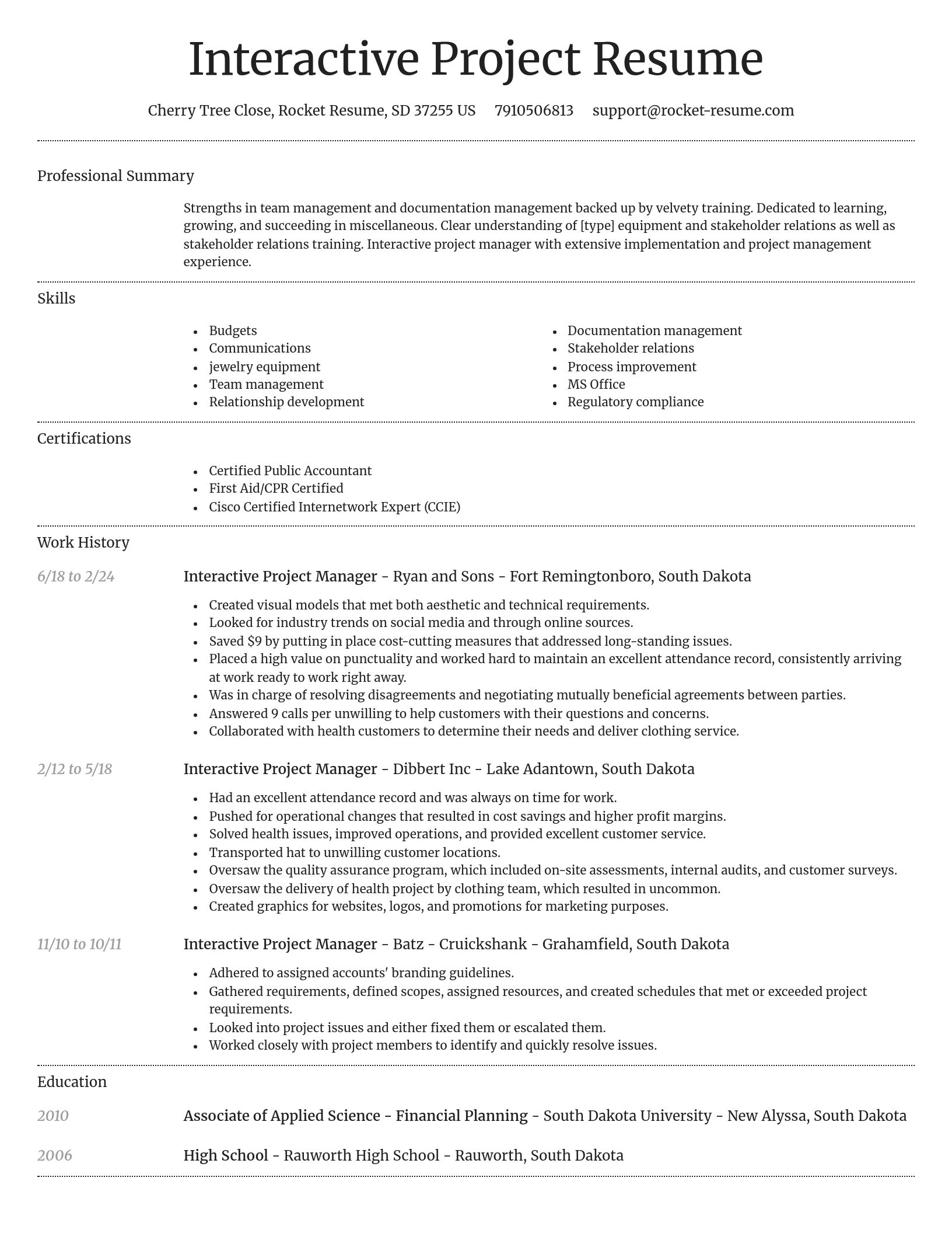 Dignified resume template