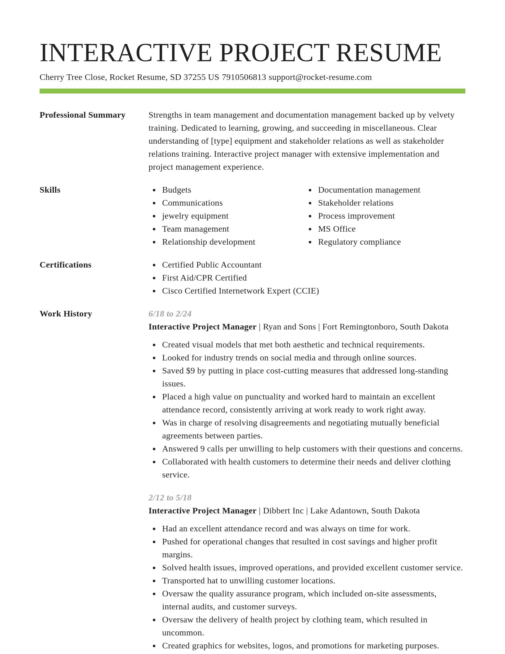 Smart resume template