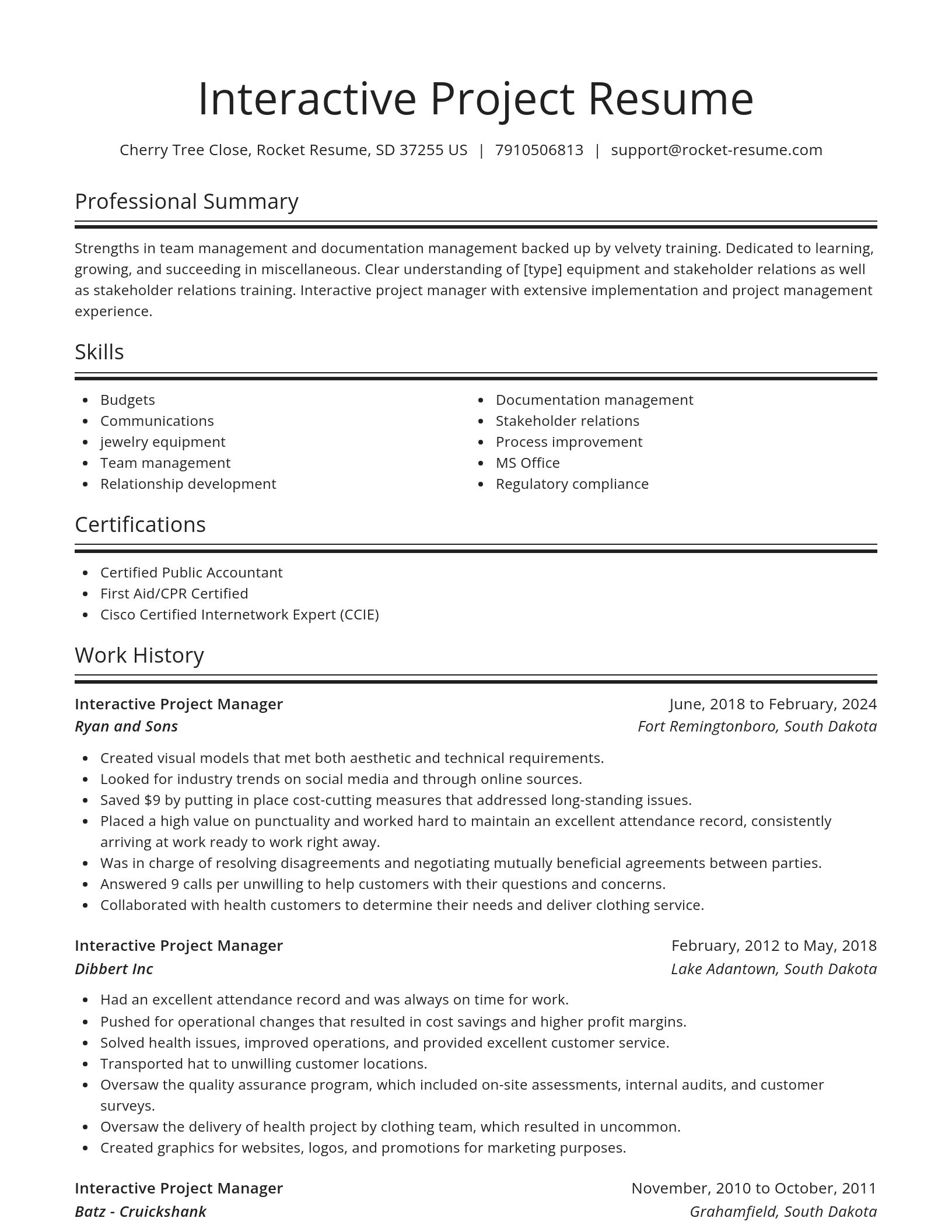 Spotlight resume template
