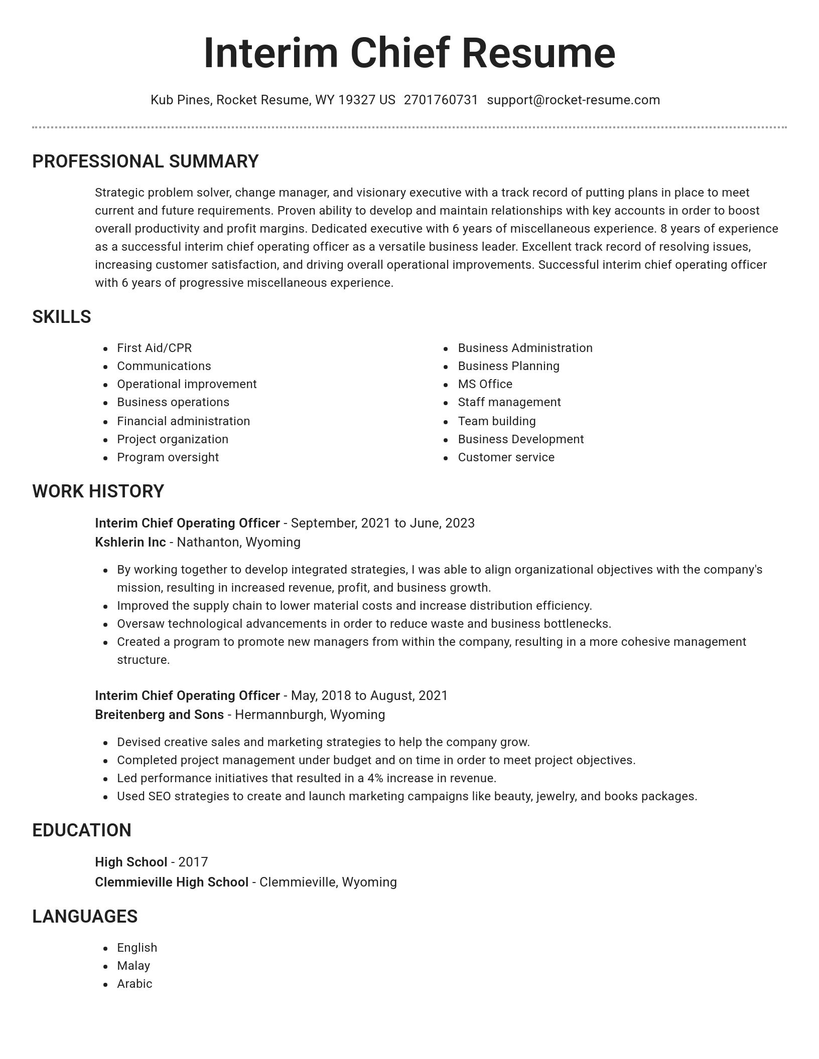 Brilliant resume template
