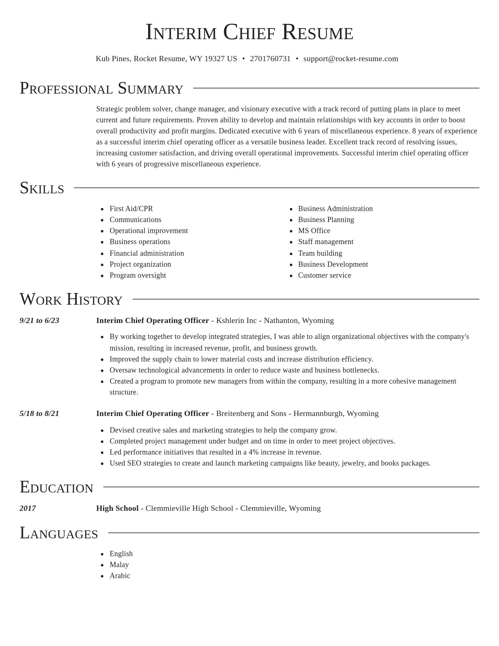 Director resume template