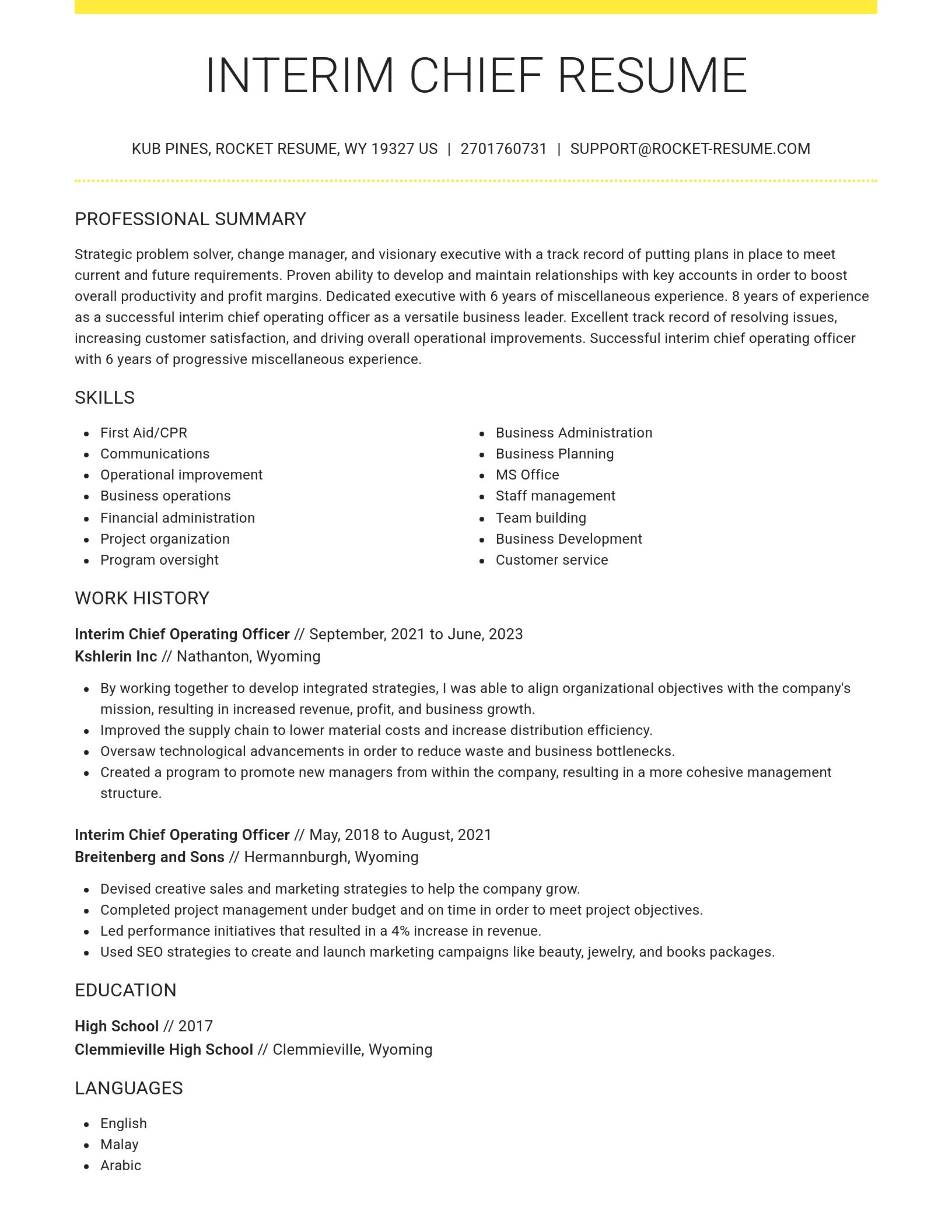 Grand resume template