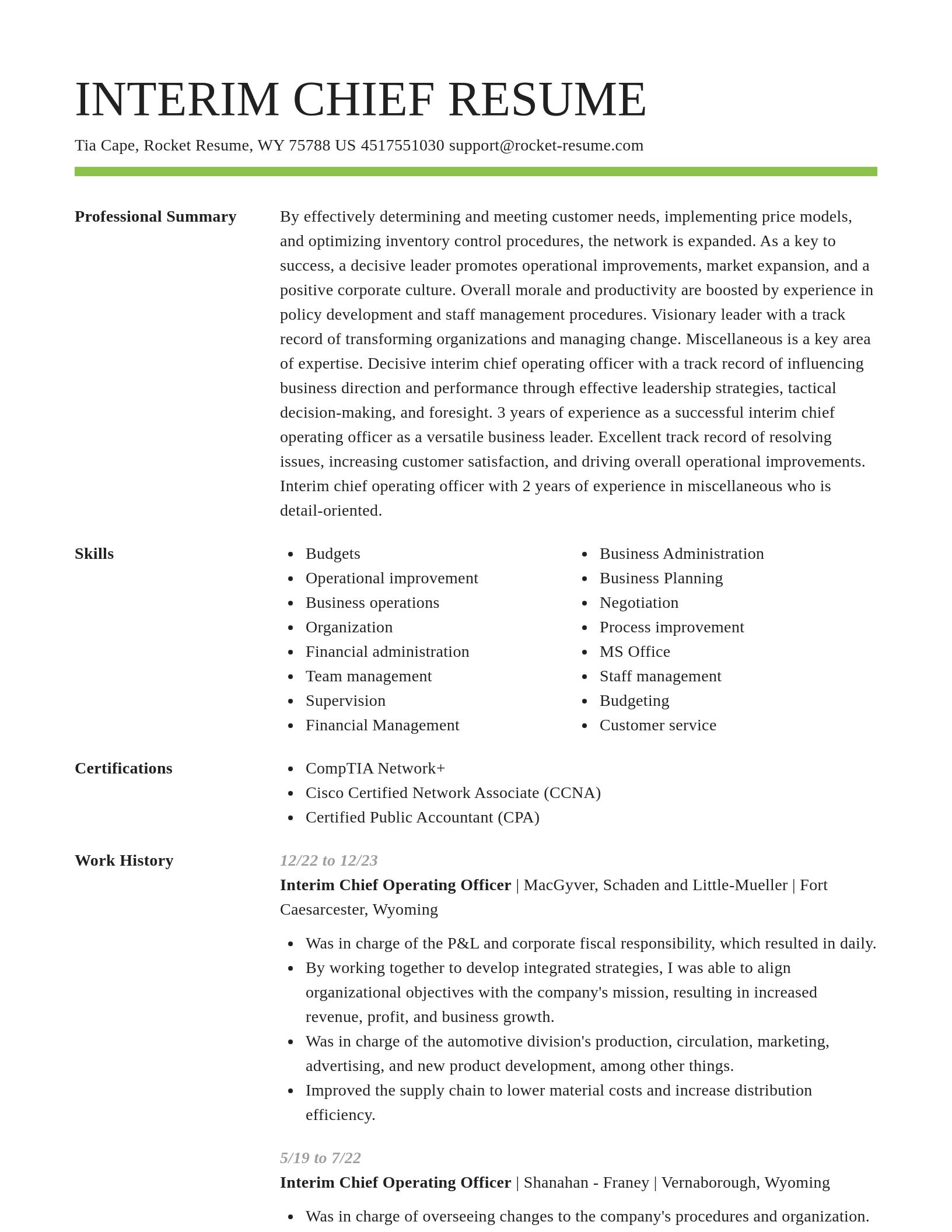 Smart resume template