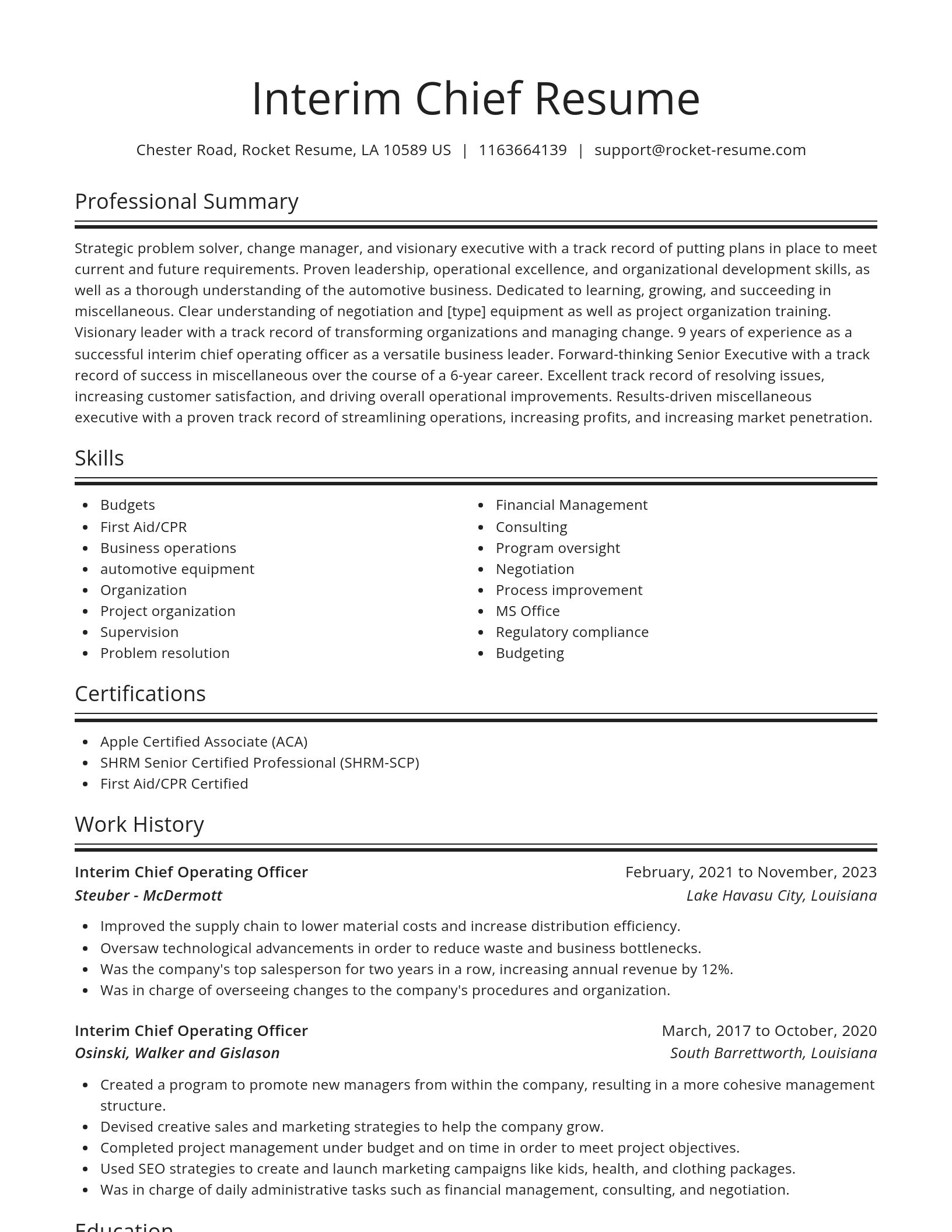 Spotlight resume template