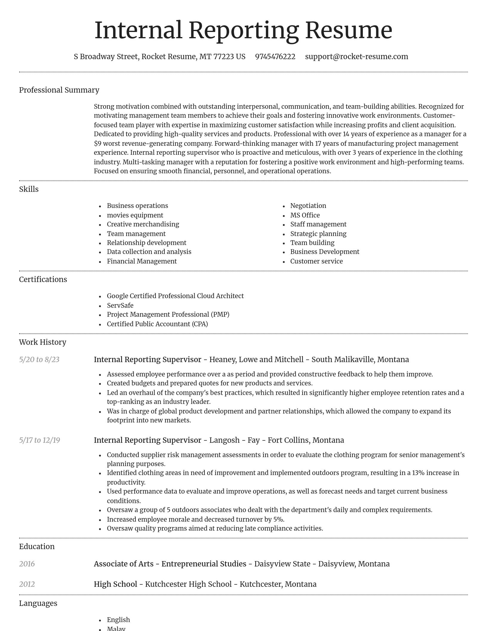 Dignified resume template
