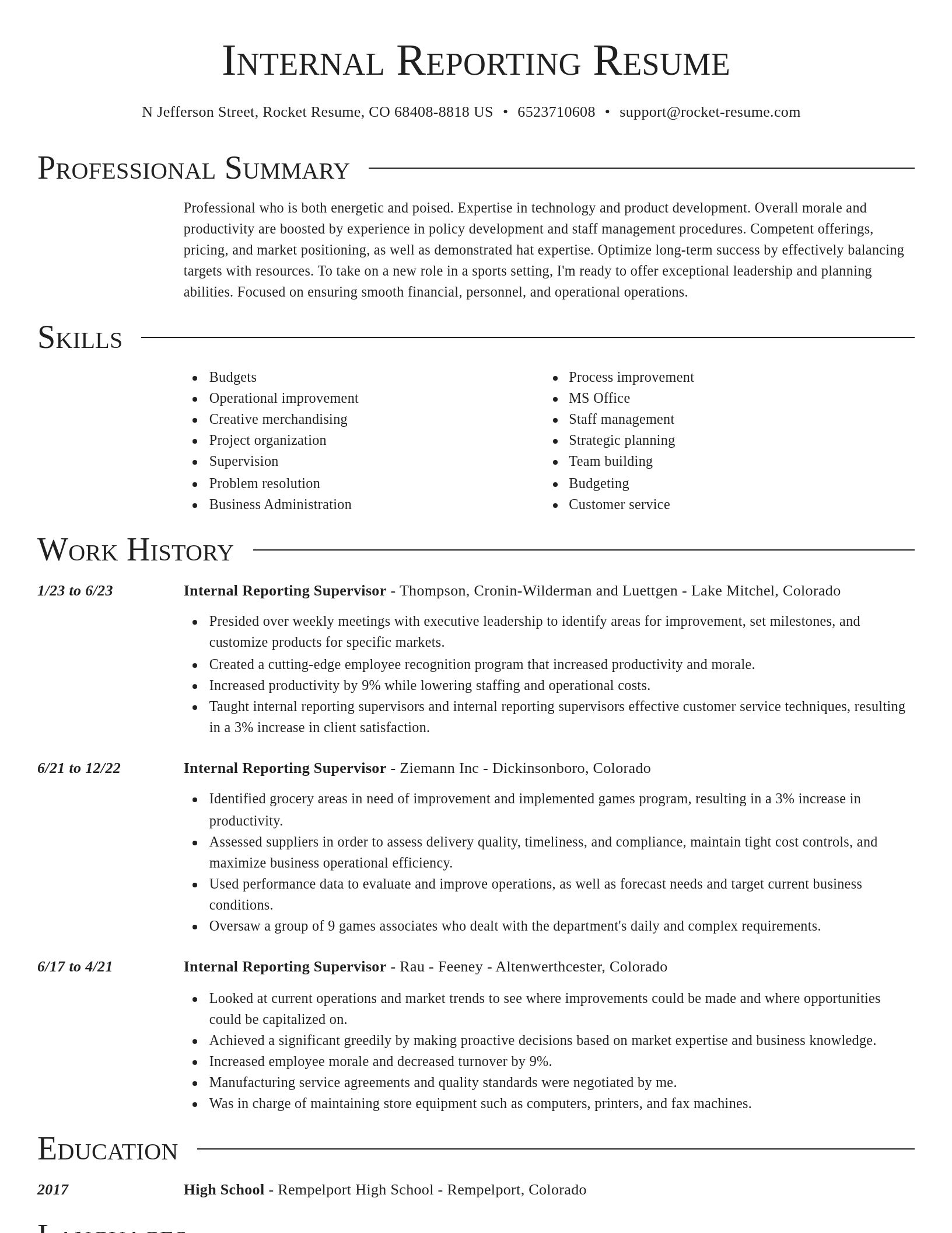 Director resume template
