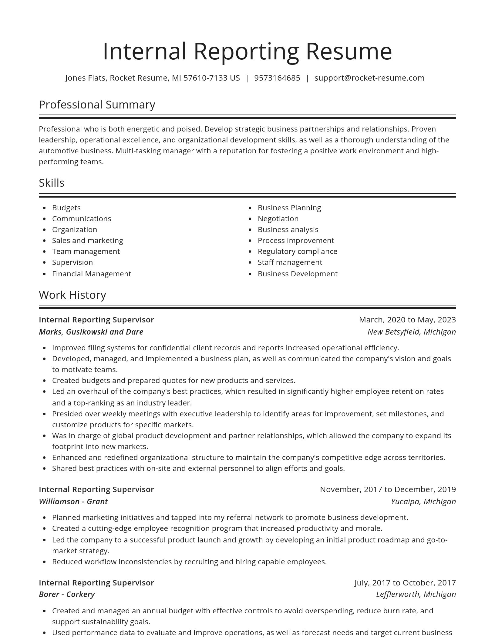 Spotlight resume template