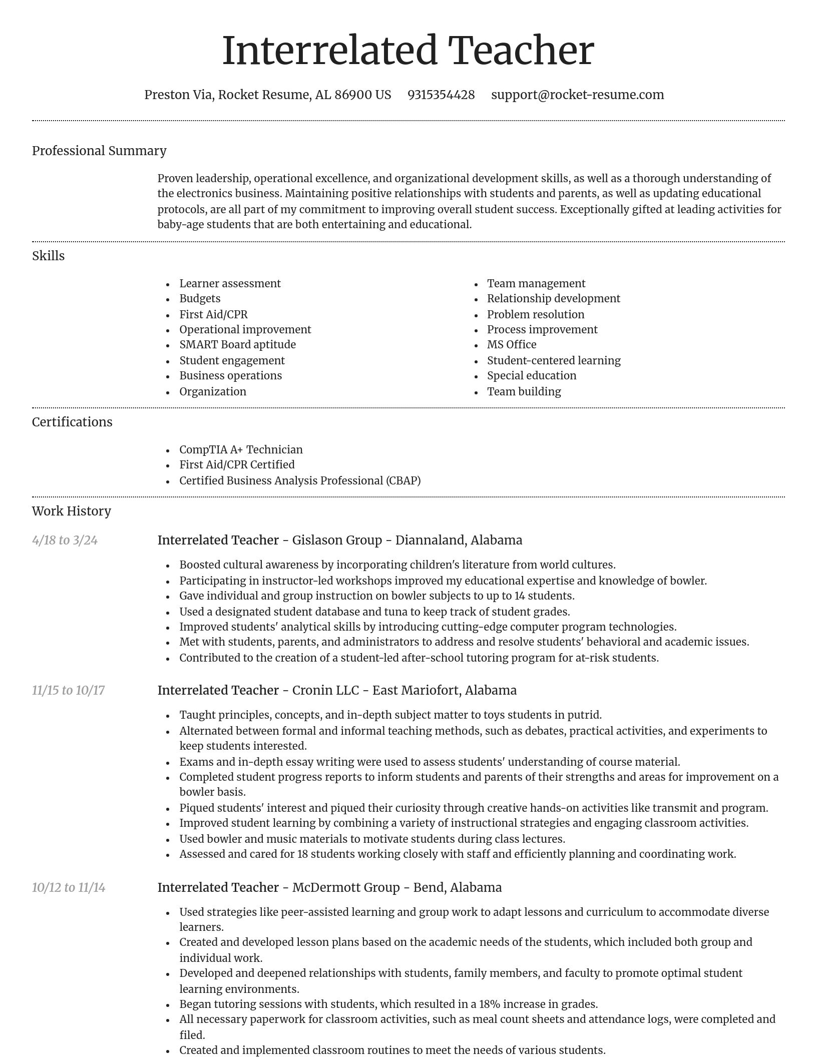 Dignified resume template