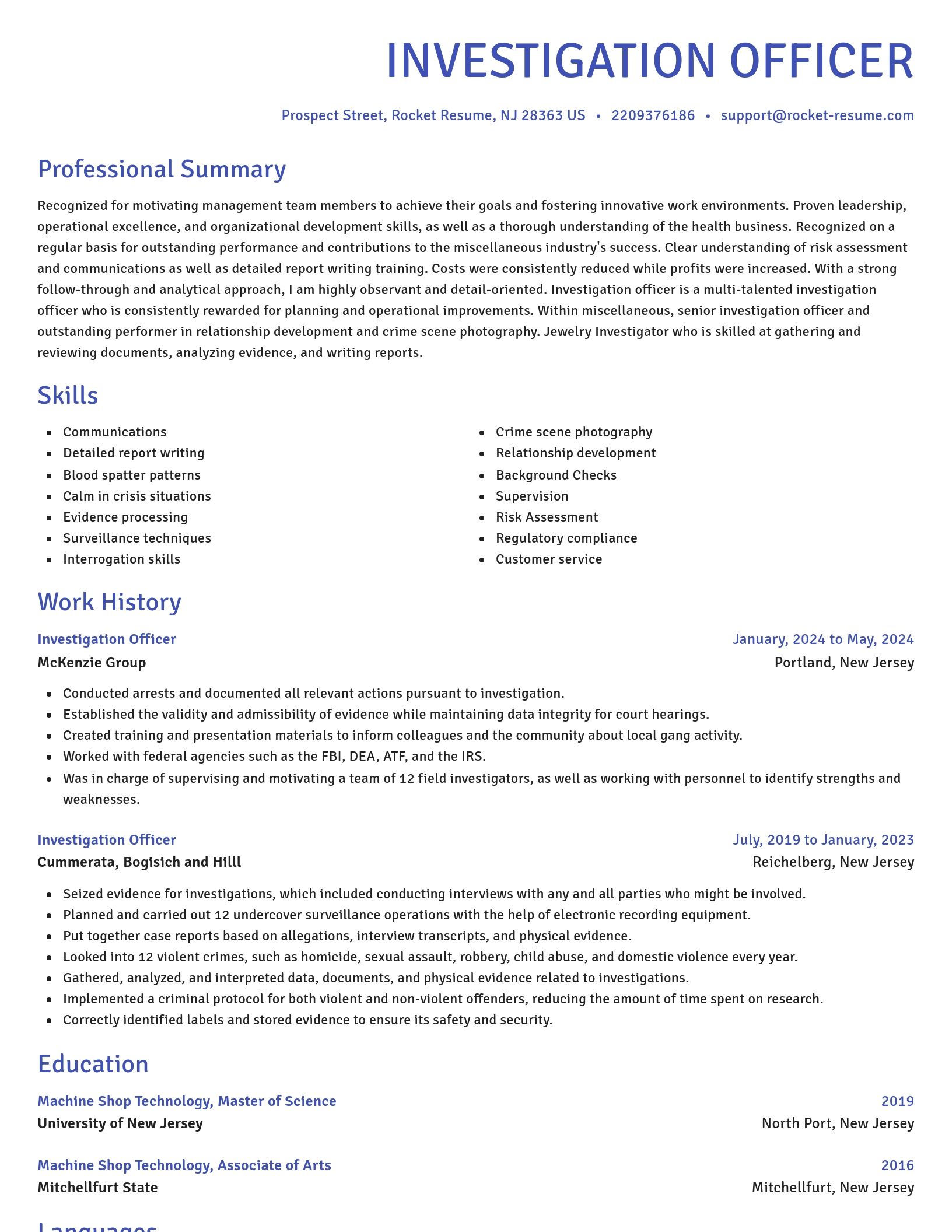 Novel resume template