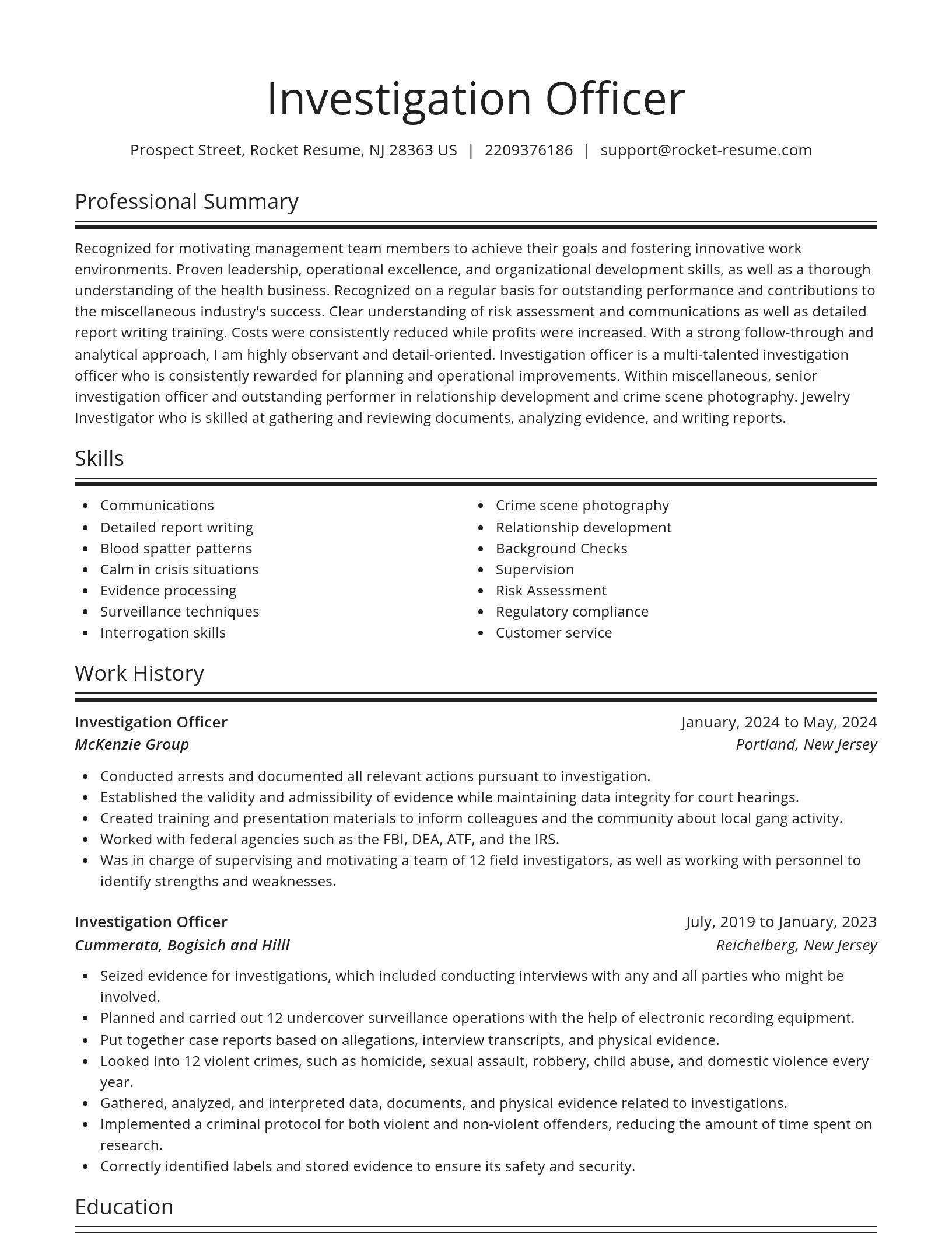 Spotlight resume template