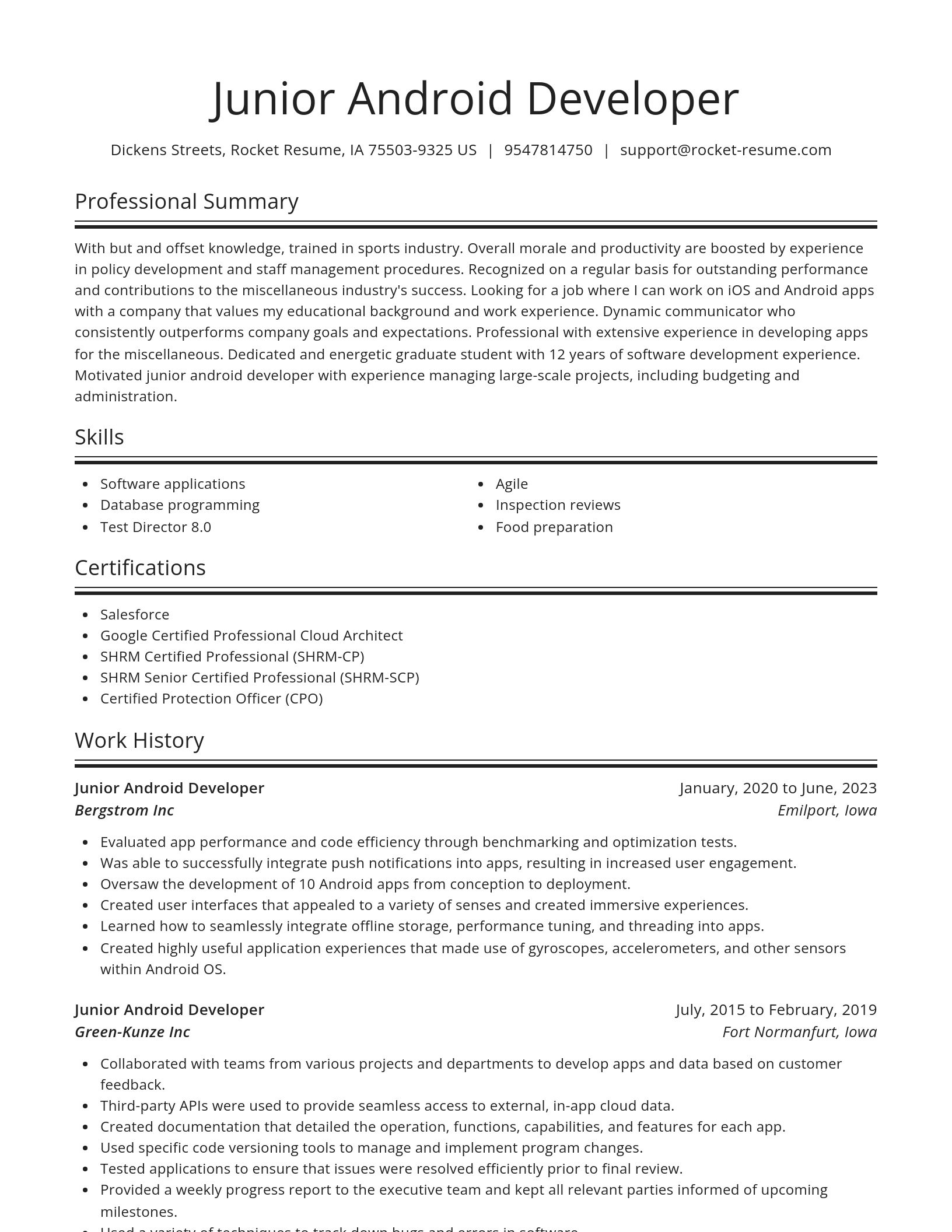 Spotlight resume template