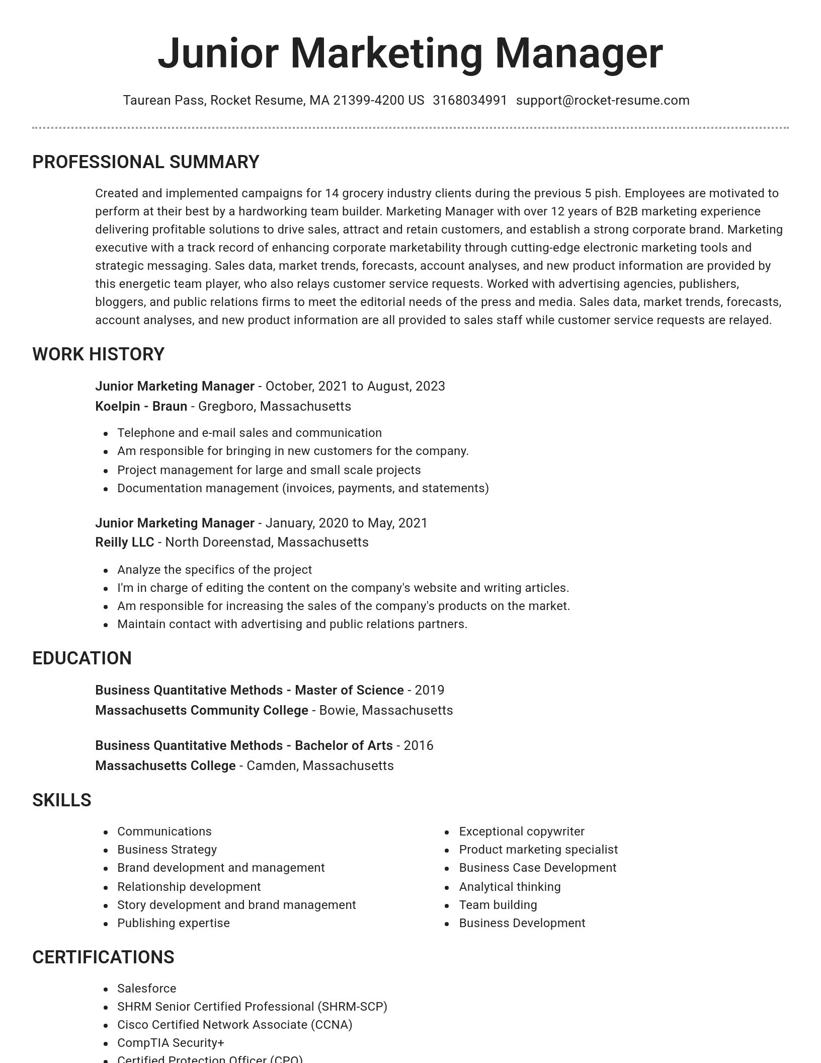 Brilliant resume template