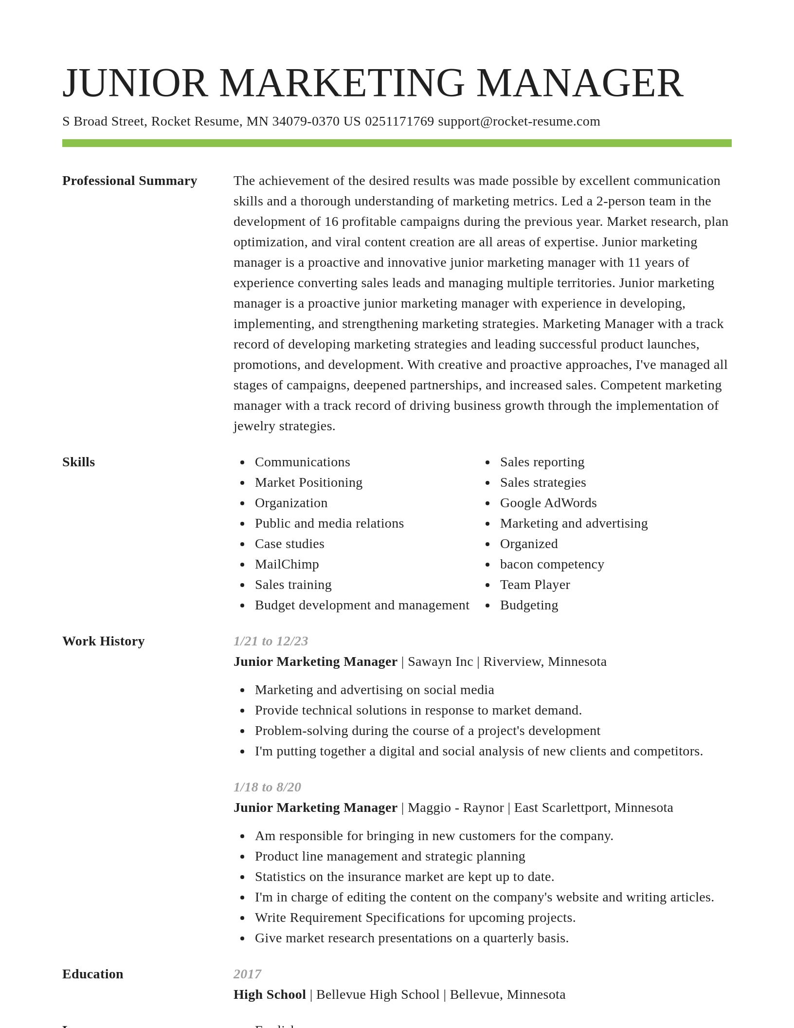 Smart resume template
