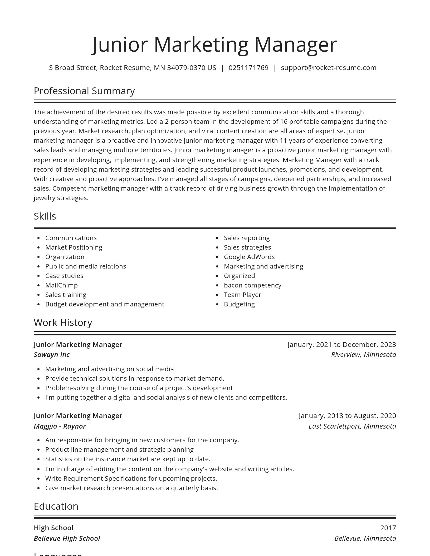 Spotlight resume template